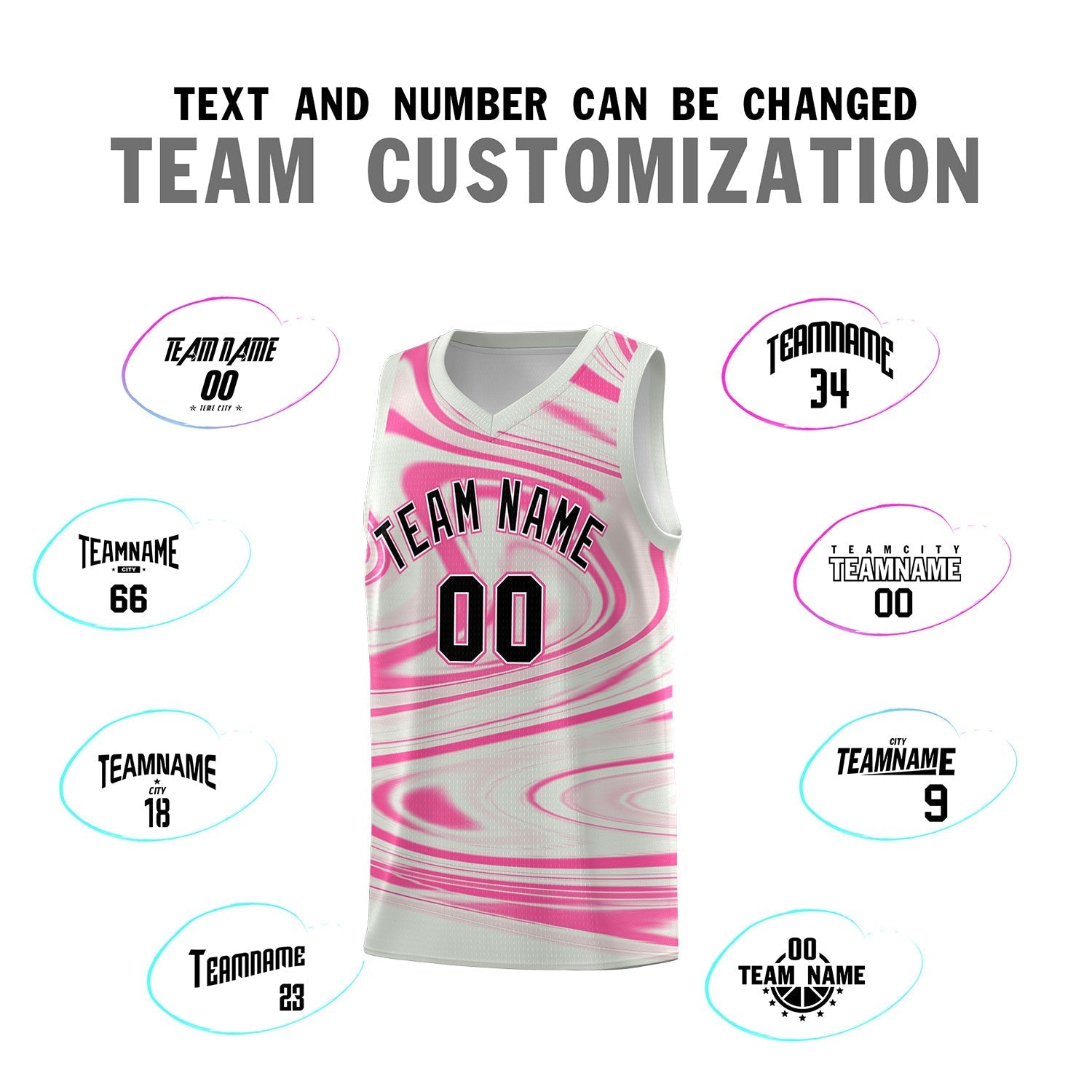 Custom Gray Pink Graffiti Pattern Fluids Style Sports Uniform Basketball Jersey Sets