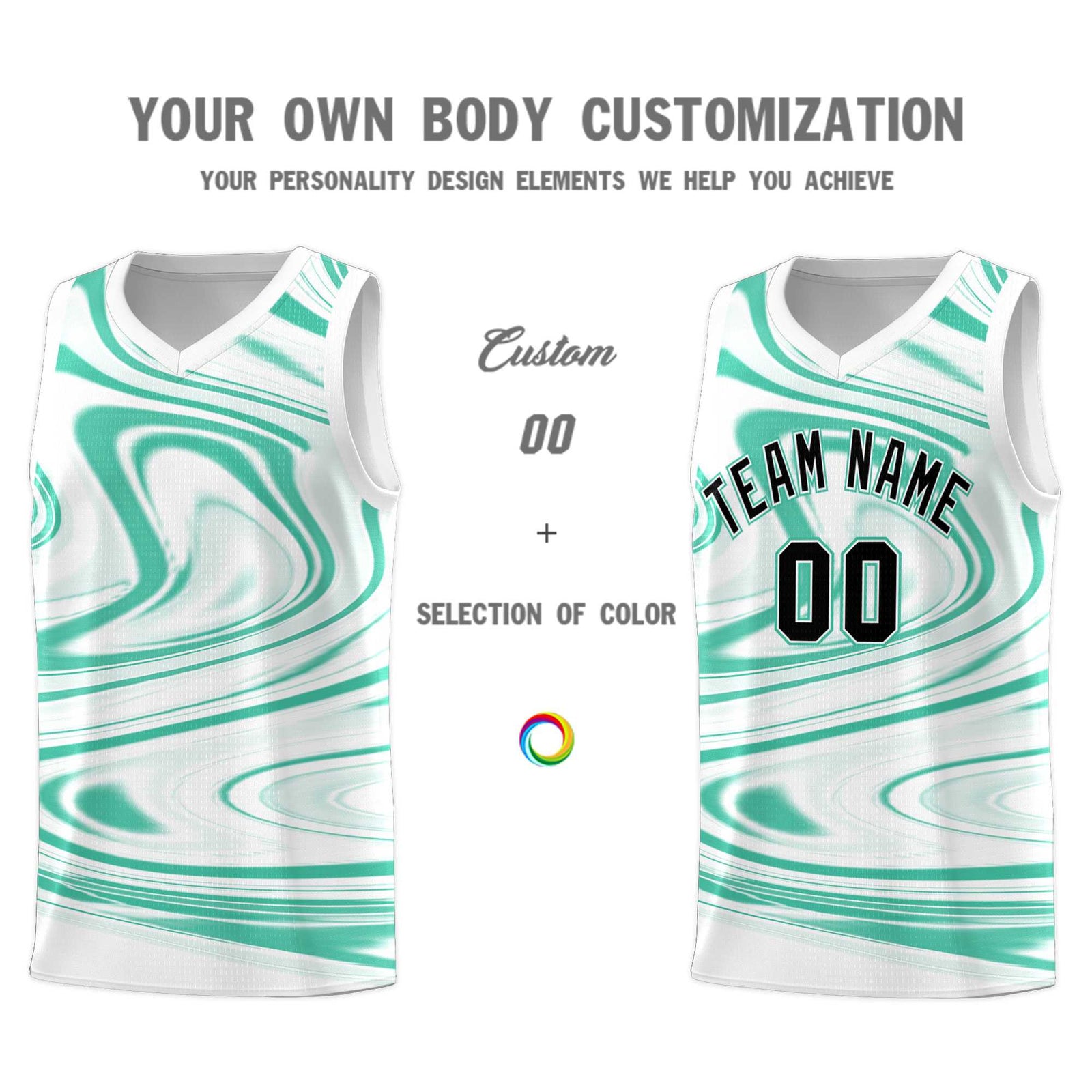 Custom White Bright Green Graffiti Pattern Fluids Style Sports Uniform Basketball Jersey Sets