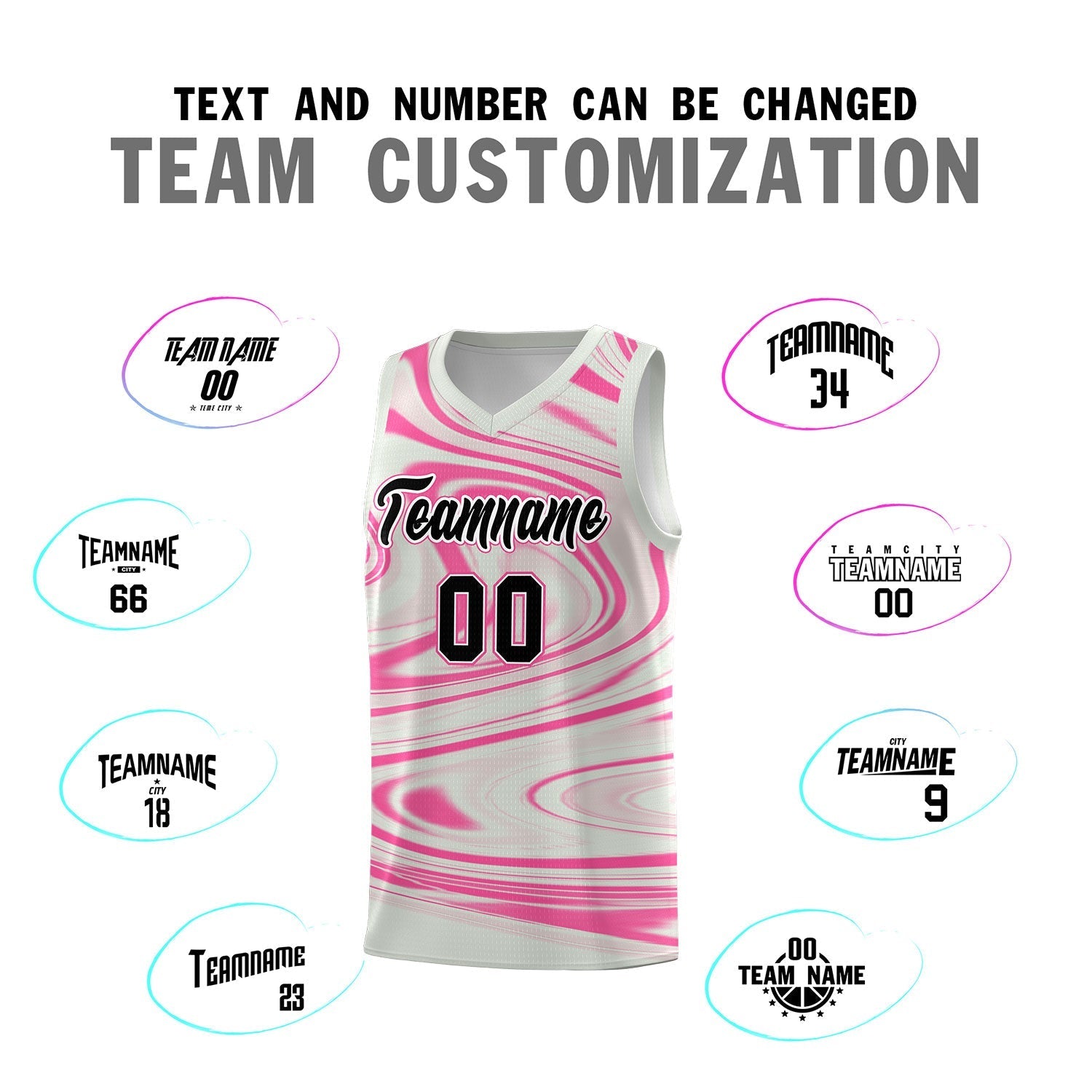 Custom Gray Pink Graffiti Pattern Fluids Style Sports Uniform Basketball Jersey Sets