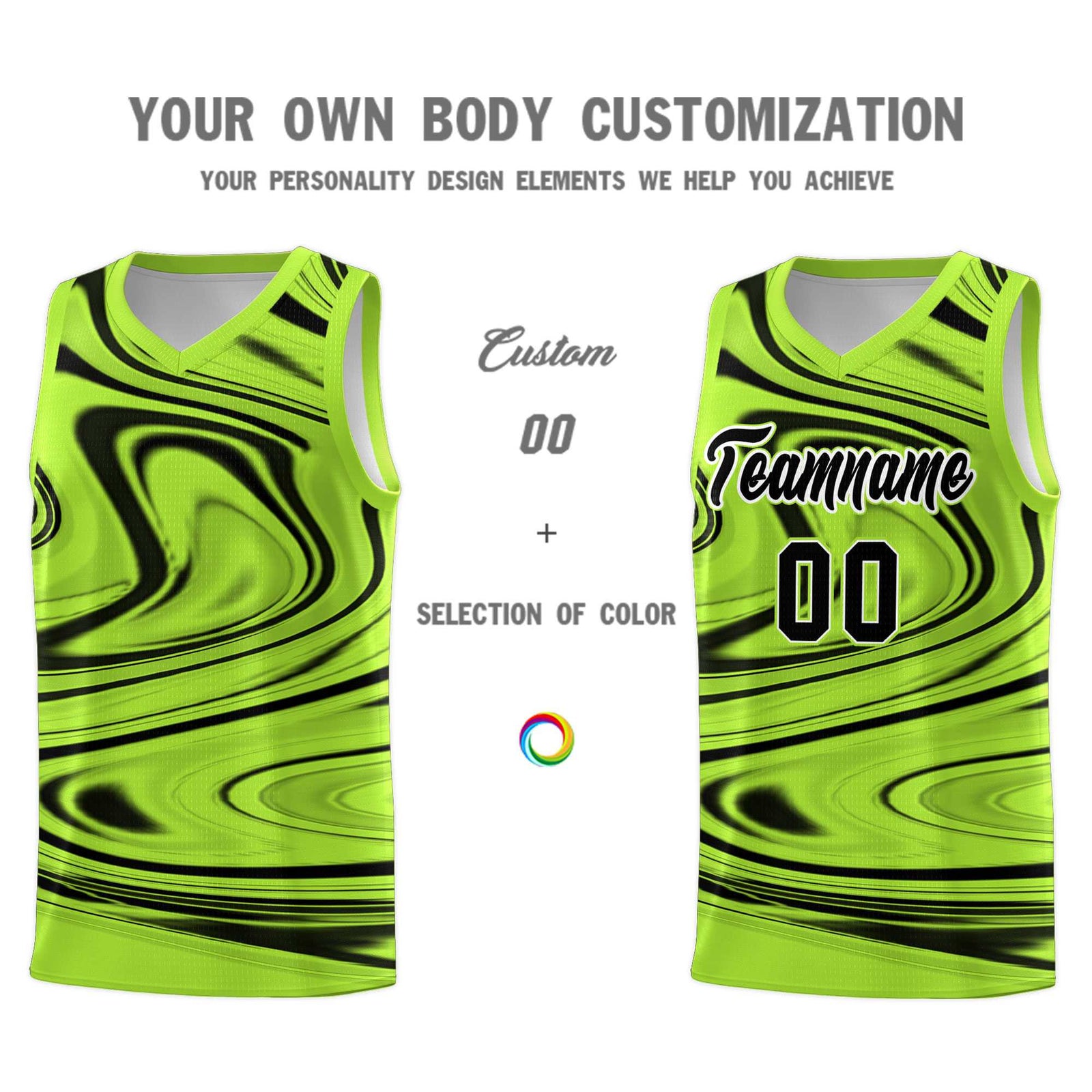Custom Light Green Black Graffiti Pattern Fluids Style Sports Uniform Basketball Jersey Sets