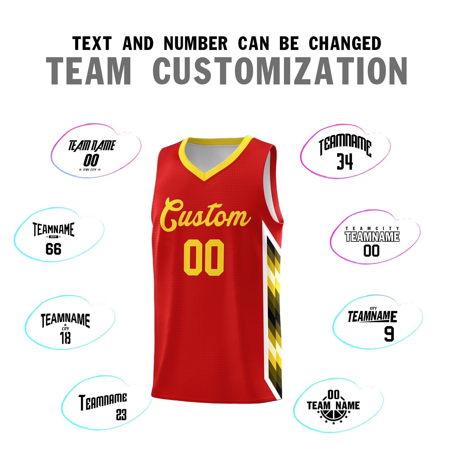 Custom Red Mosaic Gradient Fashion Sports Uniform Basketball Jersey
