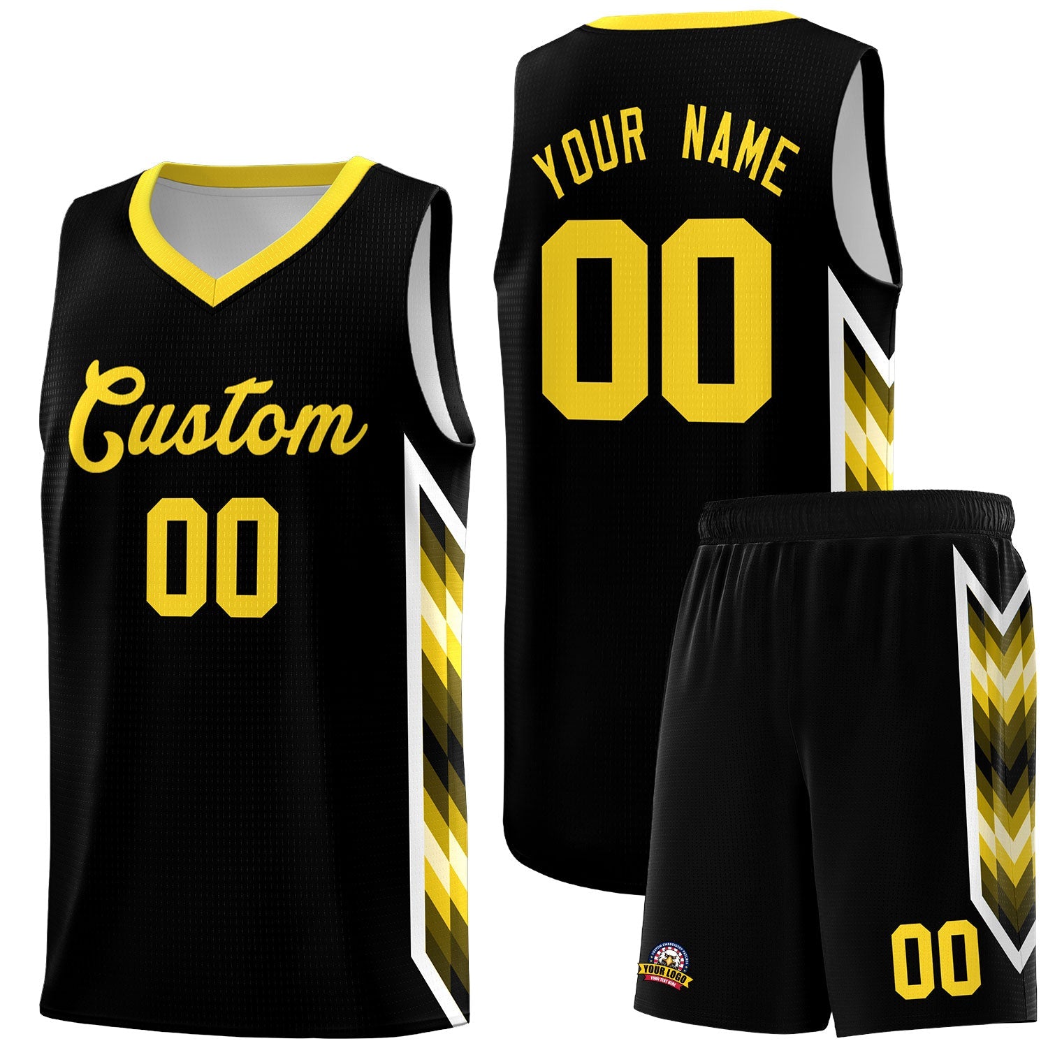 Custom Black Mosaic Gradient Fashion Sports Uniform Basketball Jersey