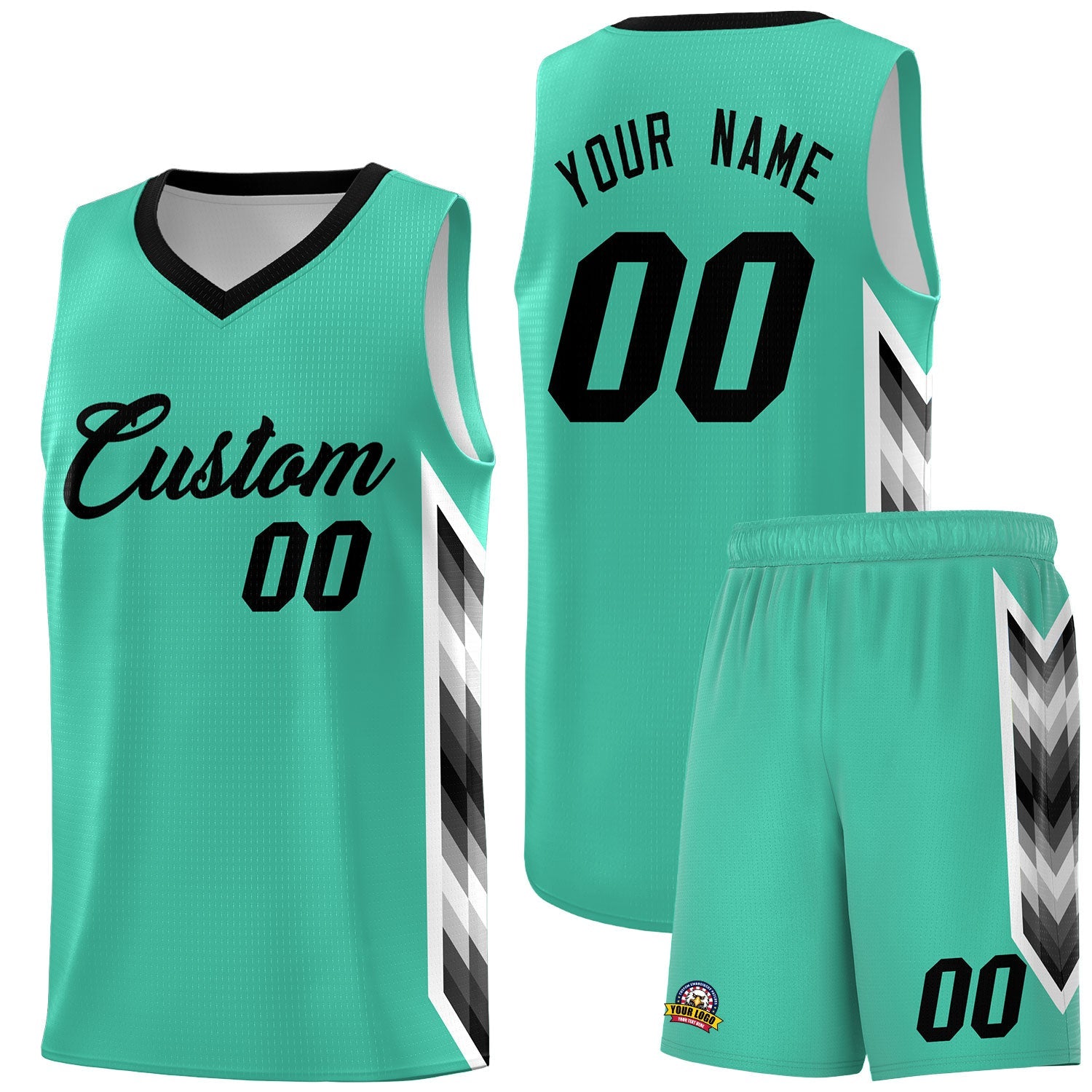 Custom Bright Green Mosaic Gradient Fashion Sports Uniform Basketball Jersey