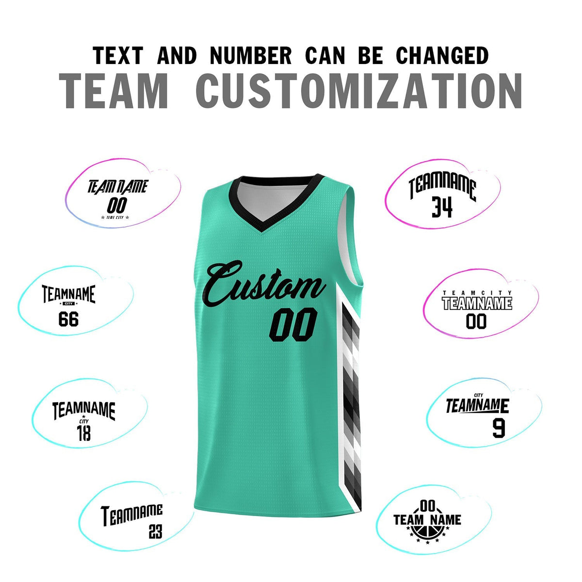 Custom Bright Green Mosaic Gradient Fashion Sports Uniform Basketball Jersey