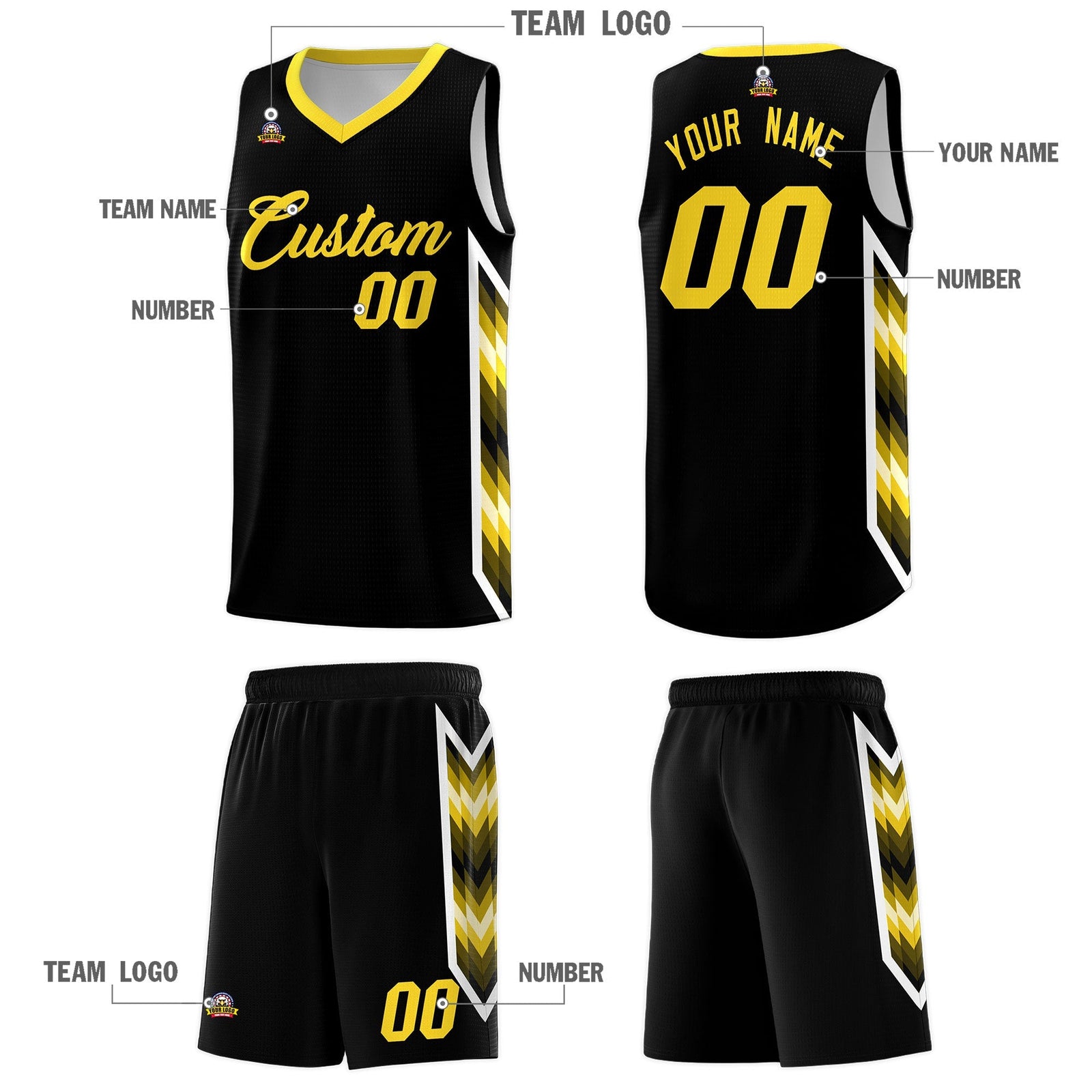 Custom Black Mosaic Gradient Fashion Sports Uniform Basketball Jersey