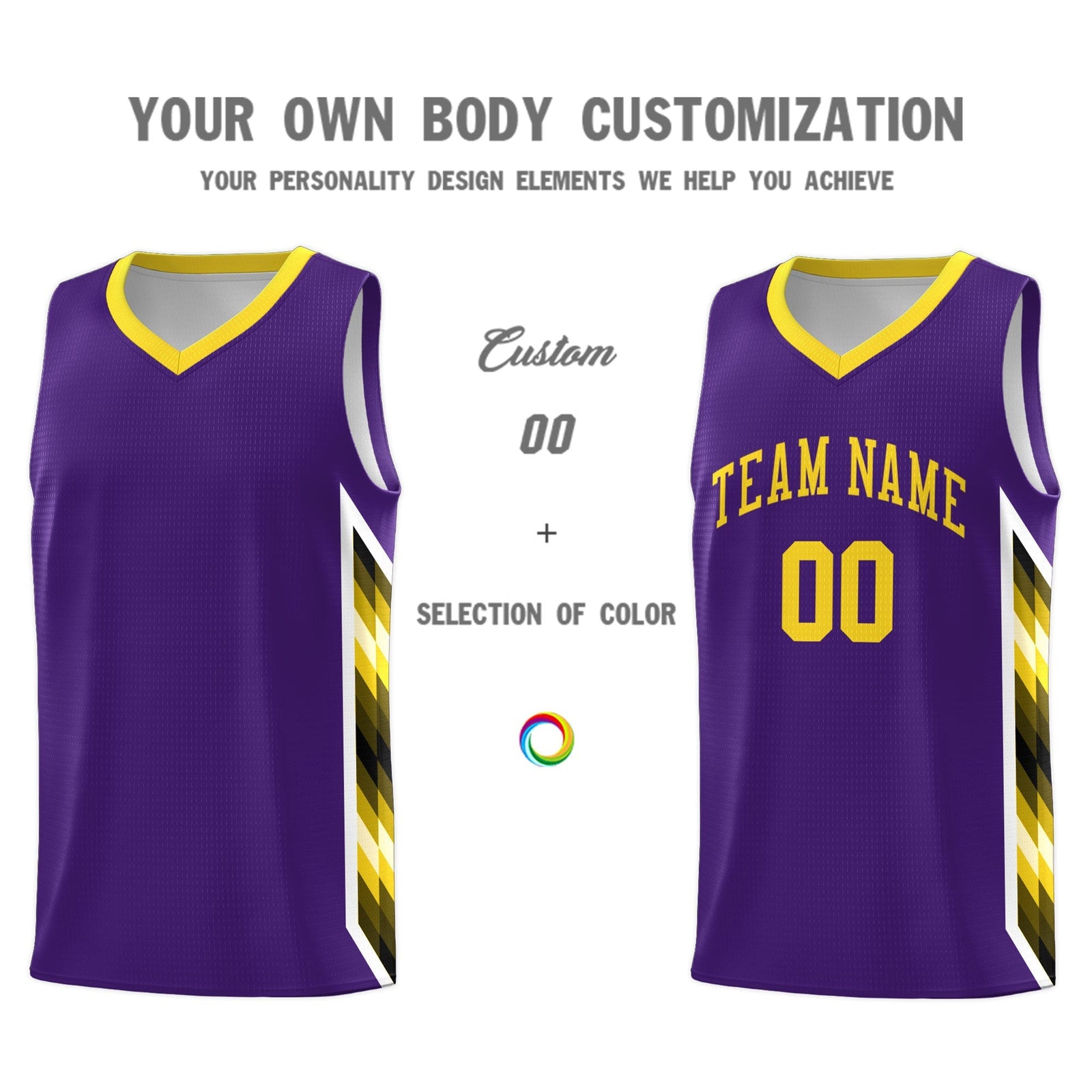 Custom Purple Mosaic Gradient Fashion Sports Uniform Basketball Jersey