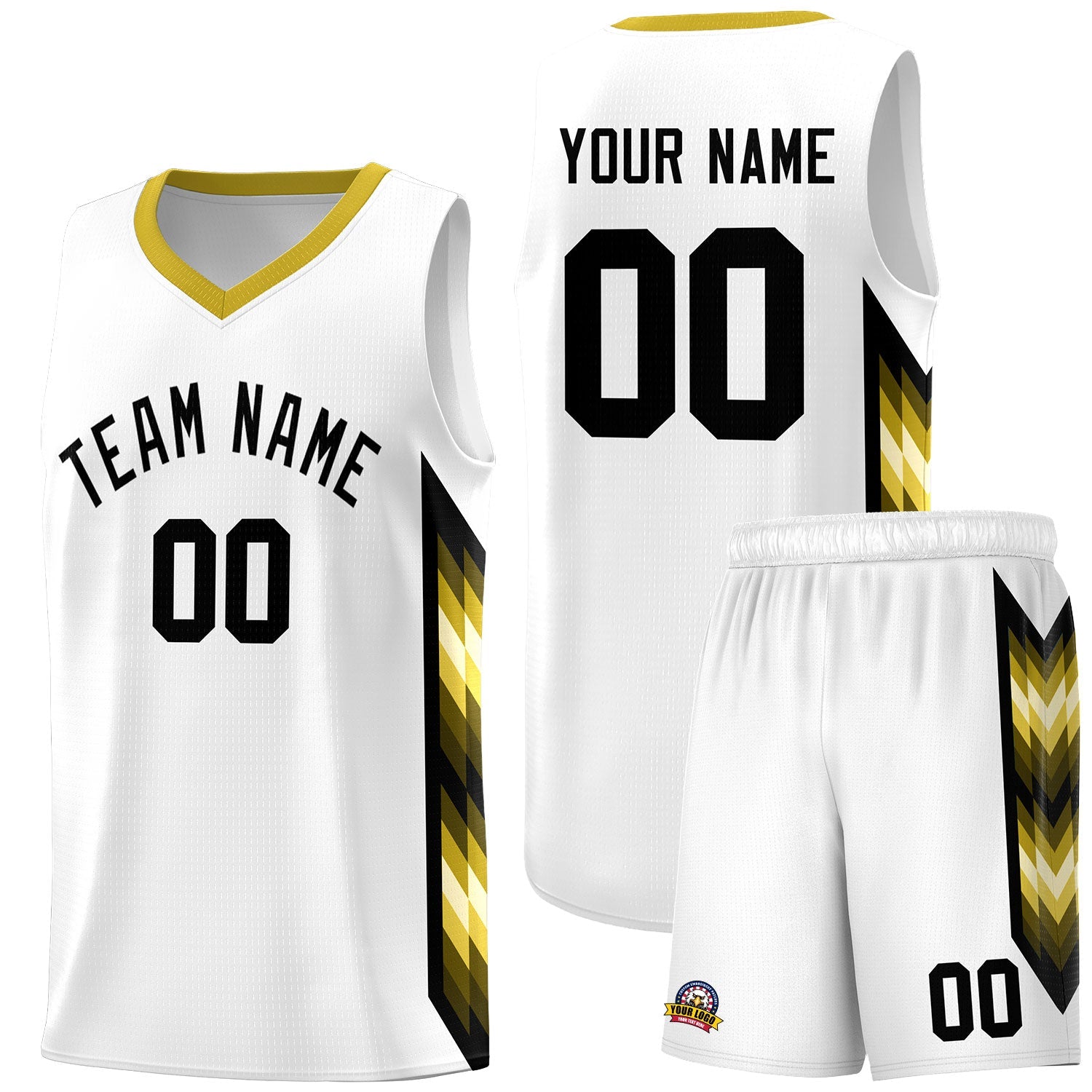 Custom White Mosaic Gradient Fashion Sports Uniform Basketball Jersey