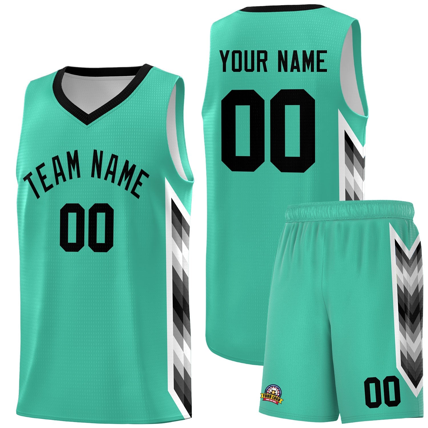 Custom Bright Green Mosaic Gradient Fashion Sports Uniform Basketball Jersey