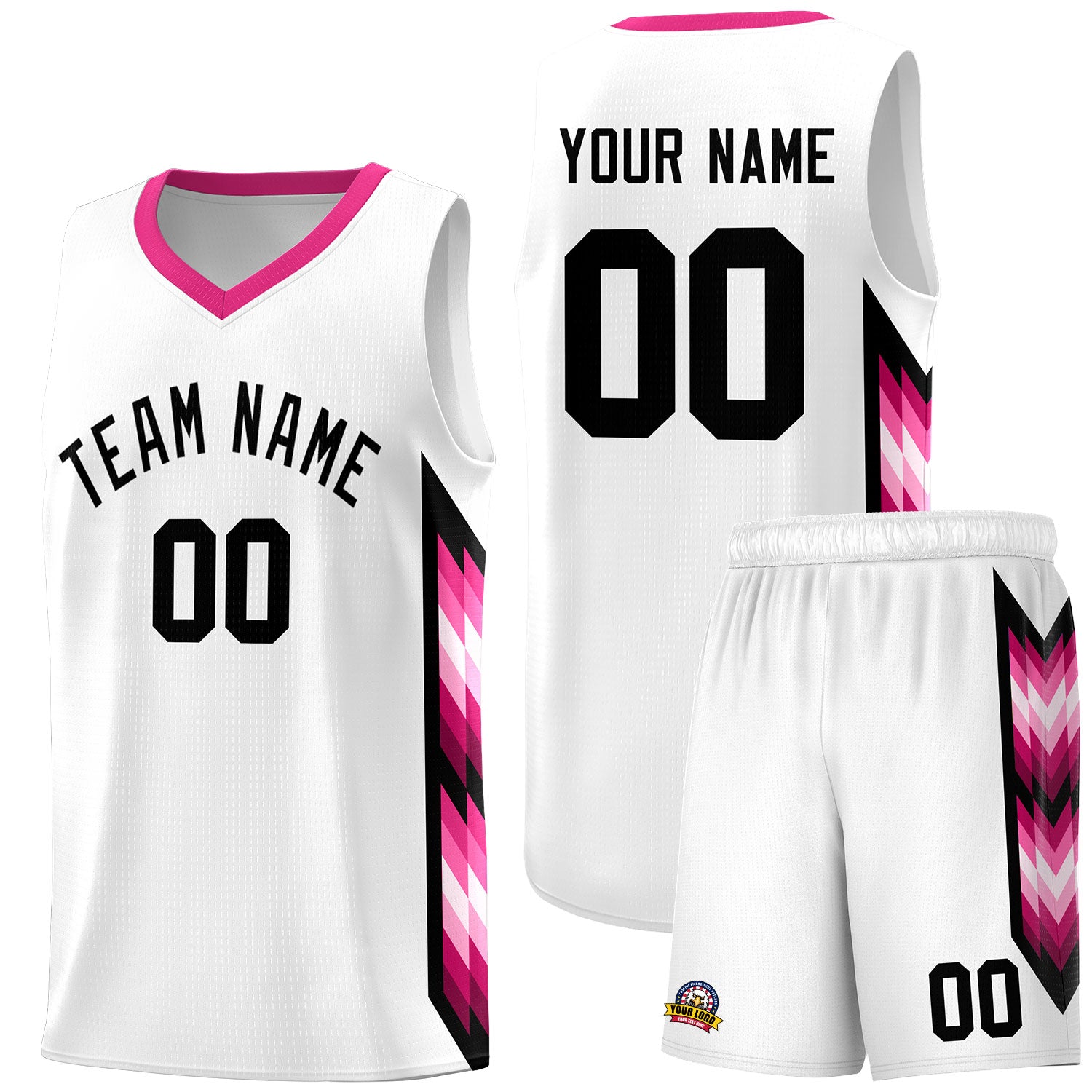Custom White Mosaic Gradient Fashion Sports Uniform Basketball Jersey
