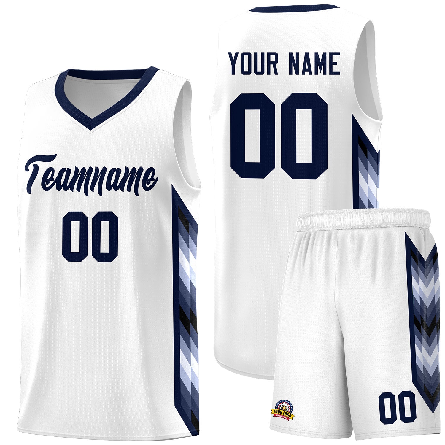 Custom White Mosaic Gradient Fashion Sports Uniform Basketball Jersey