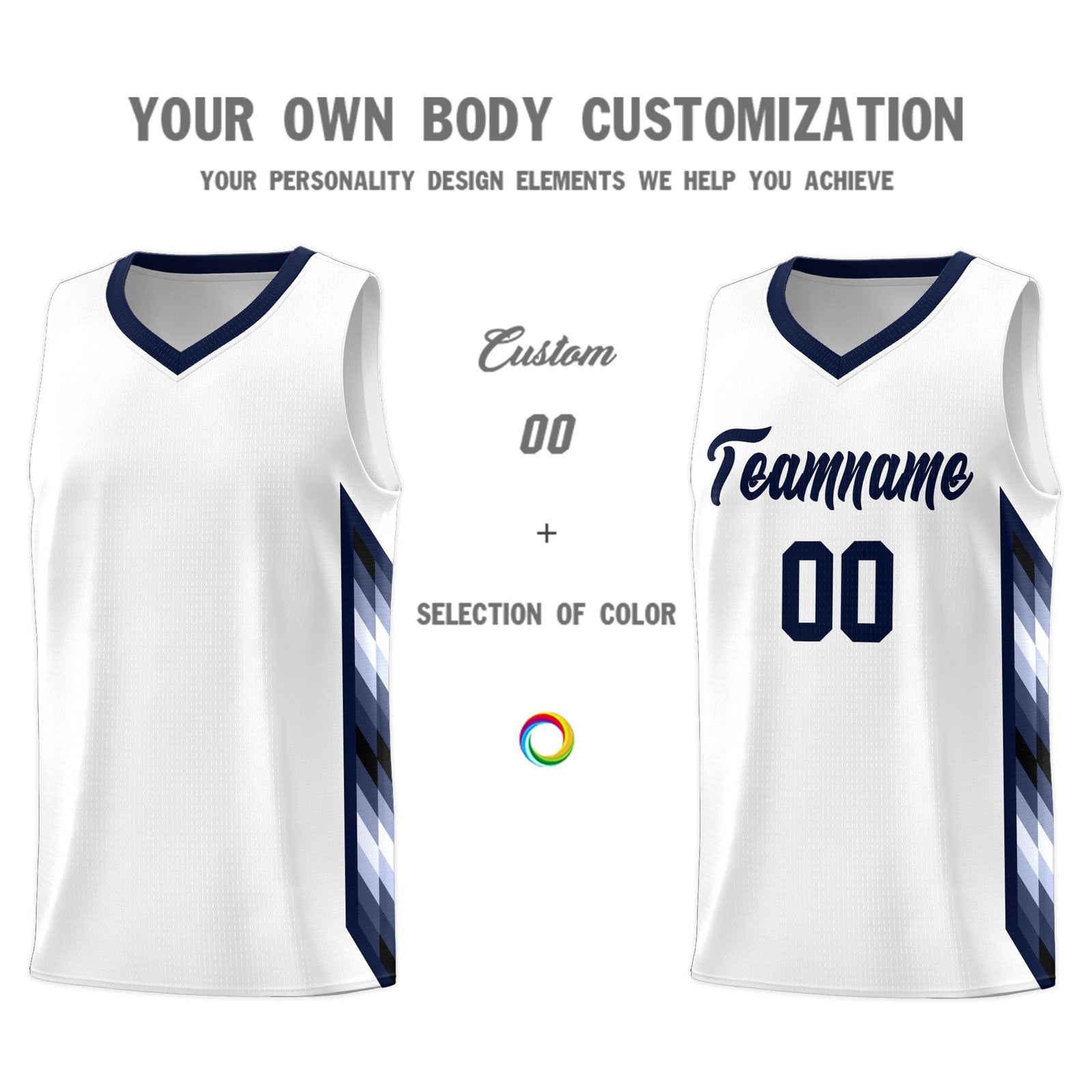 Custom White Mosaic Gradient Fashion Sports Uniform Basketball Jersey