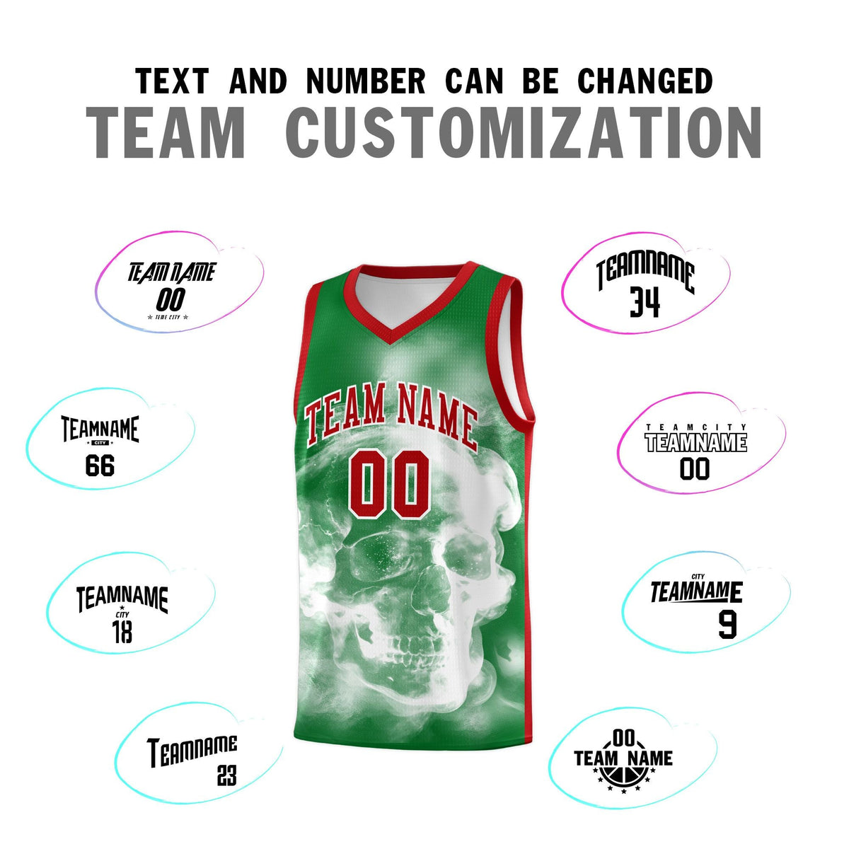 Custom White Red Kelly GreenMexican Colors Graffiti Patterns Drapable Uniform Basketball Jersey