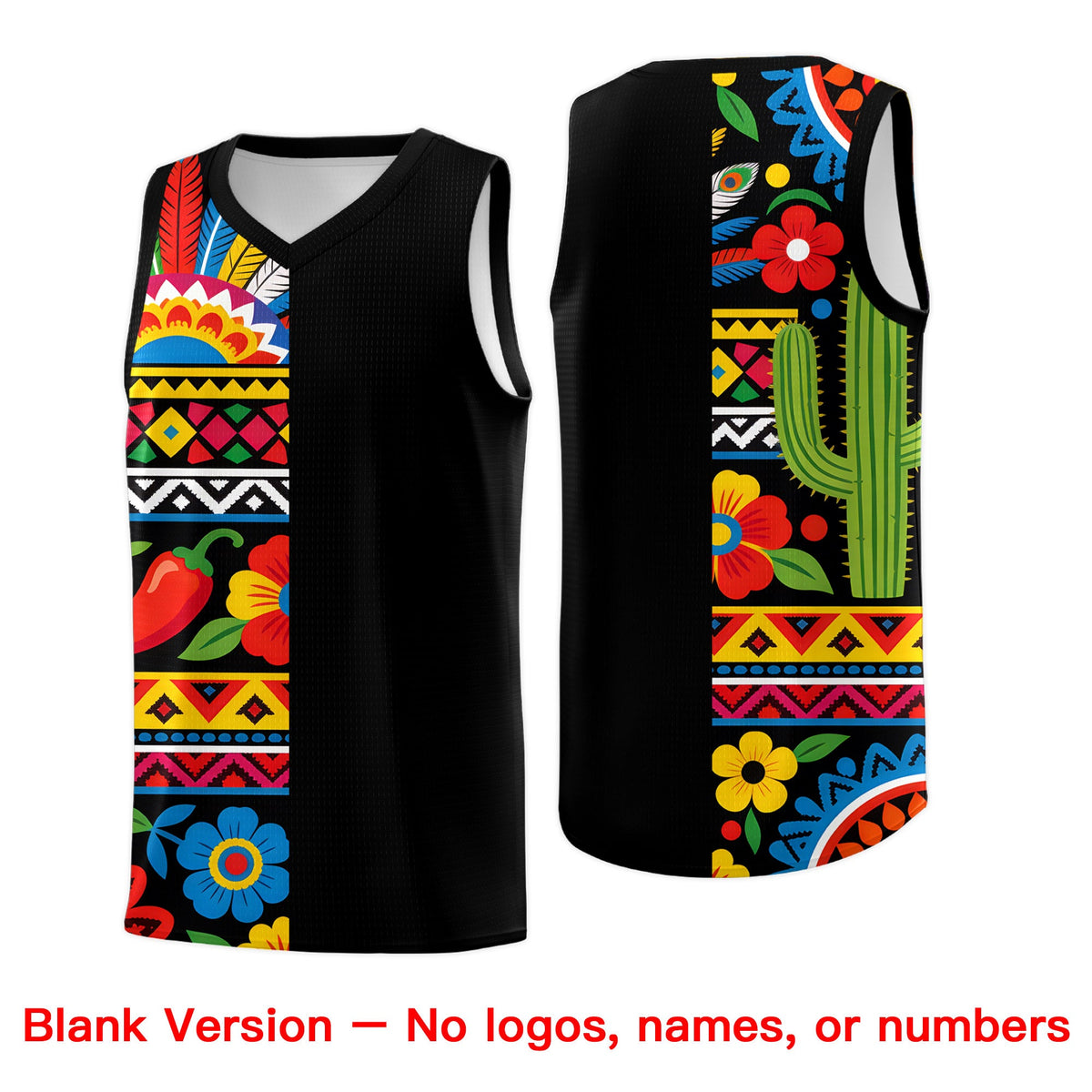Custom White Orange Mexican Colors Graffiti Patterns Lightweight Uniform Basketball Jersey