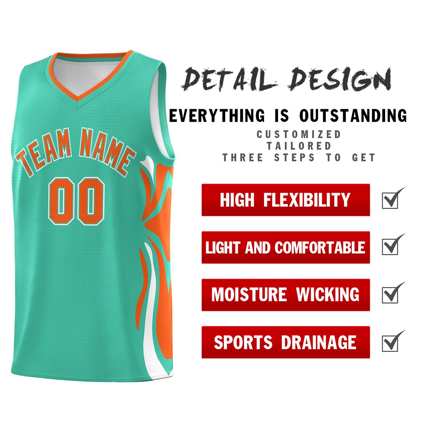 Custom Bright Green Orange-White Graffiti Pattern Side Curve Pattern Sports Uniform Basketball Jersey Sets