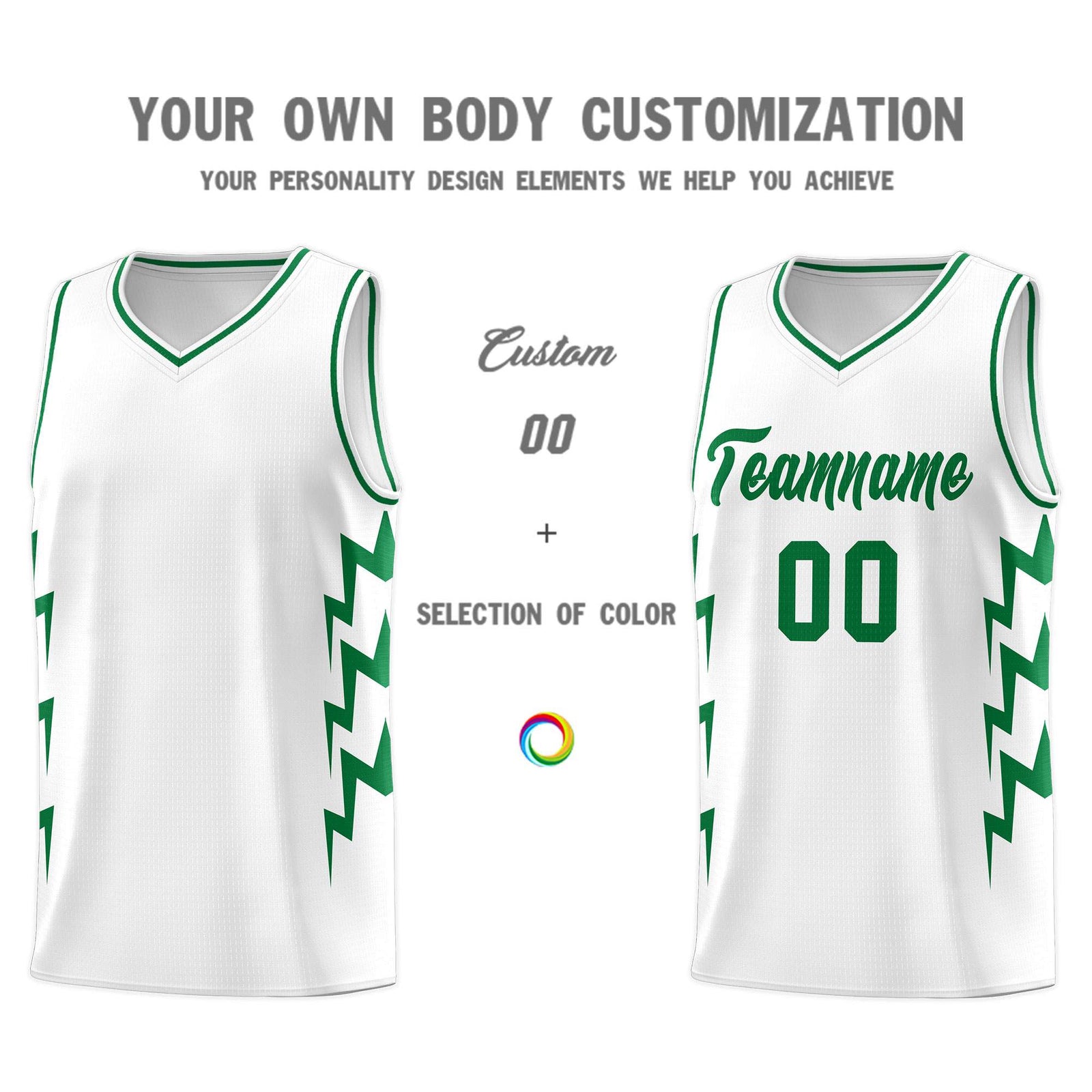 Custom White Side Lightning Pattern Sports Uniform Basketball Jersey