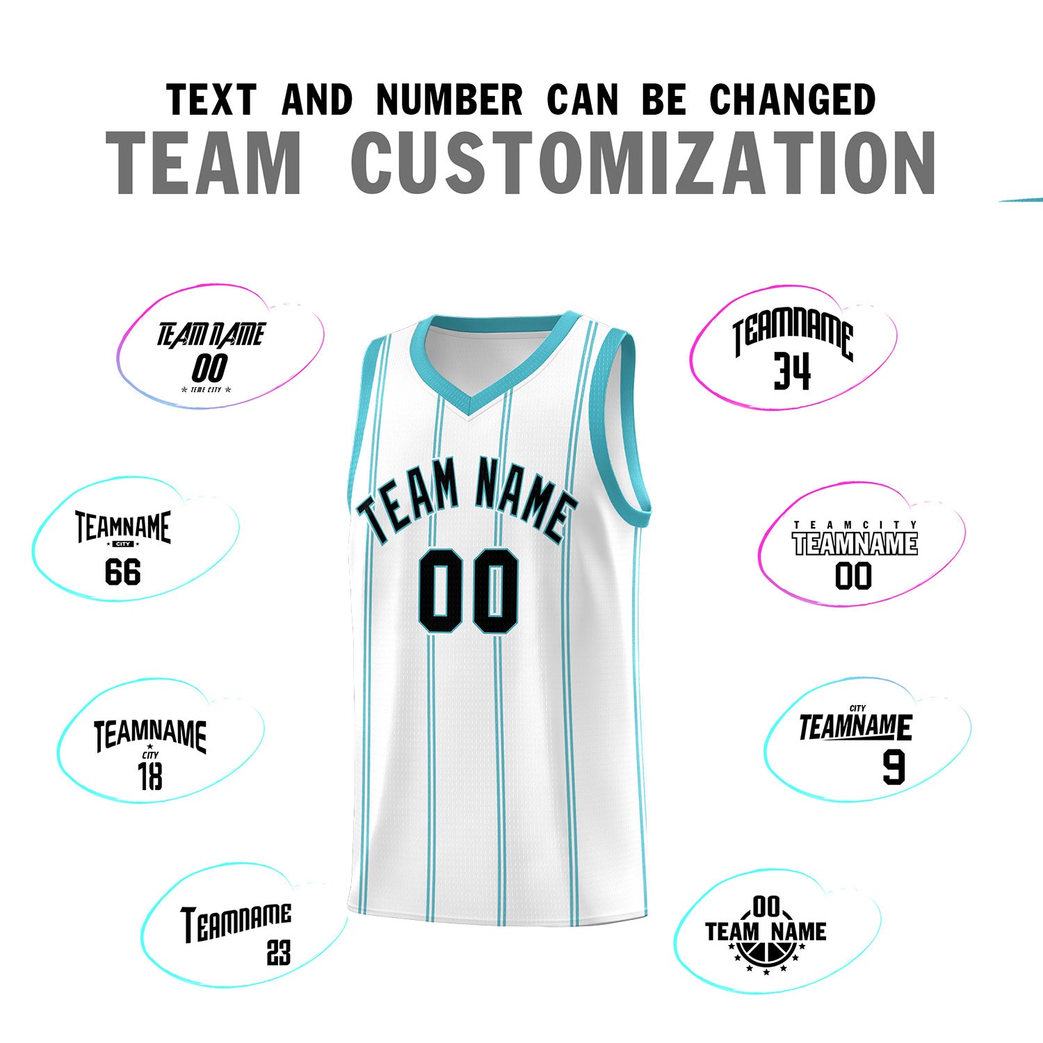 Custom White Sky Blue Black Vertical Stripes Single Sided Sets Basketball Jersey | For Men,Stitched,Perfect for Training,Add Name and Numbern | KXKSHOP