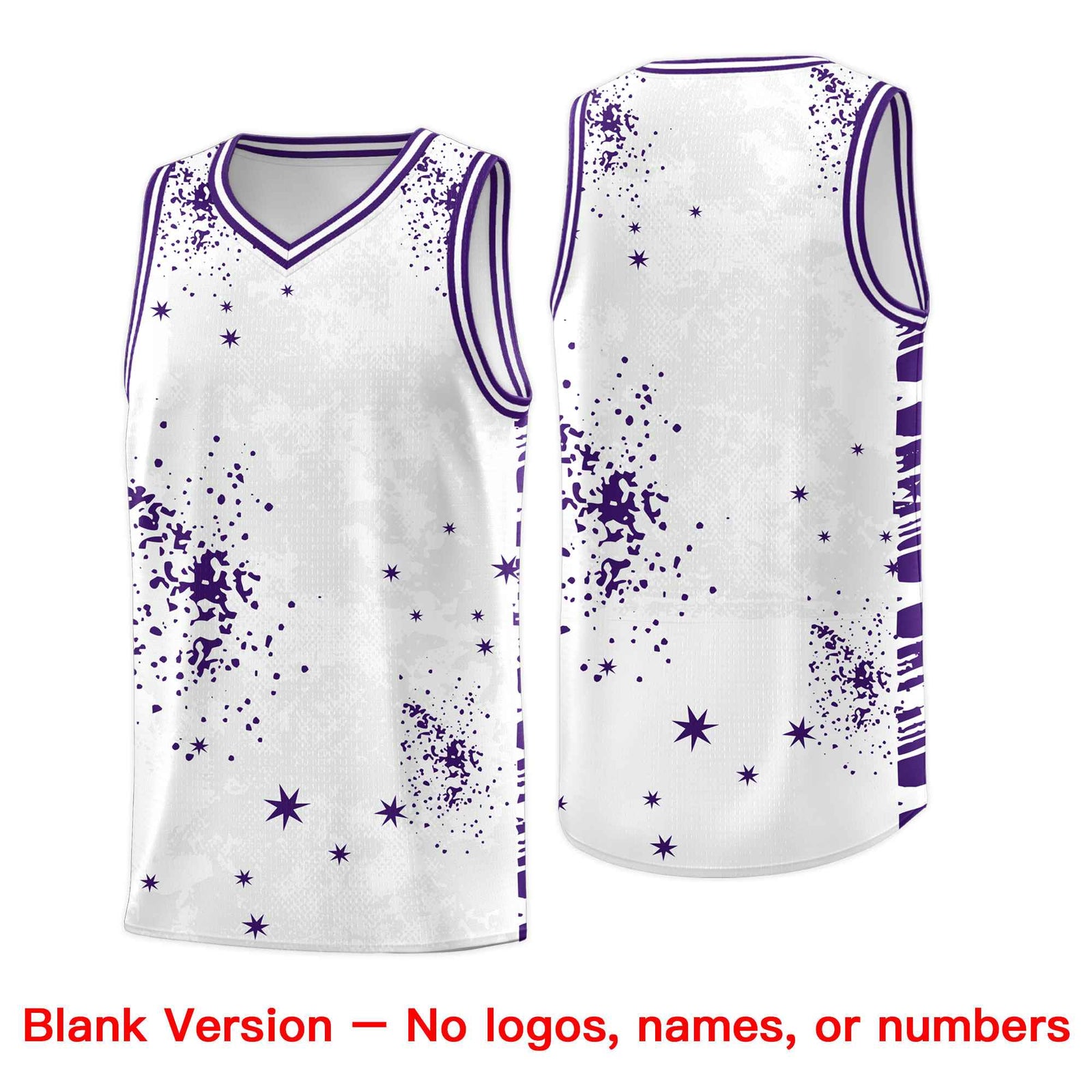 Custom White Purple Vice Burst Galactic Graffiti Moisture-Wicking Basketball Jersey
