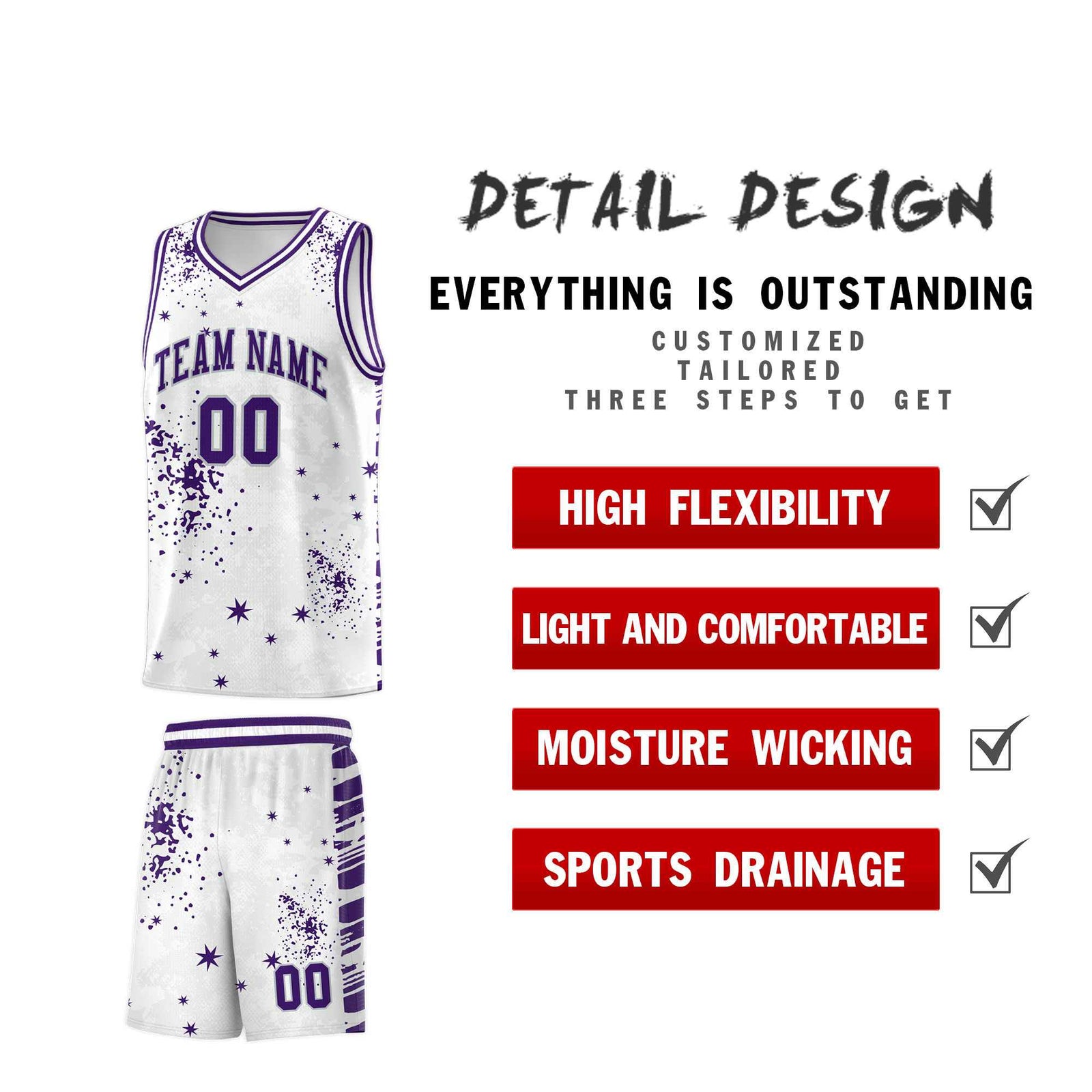Custom White Purple Vice Burst Galactic Graffiti Moisture-Wicking Basketball Jersey
