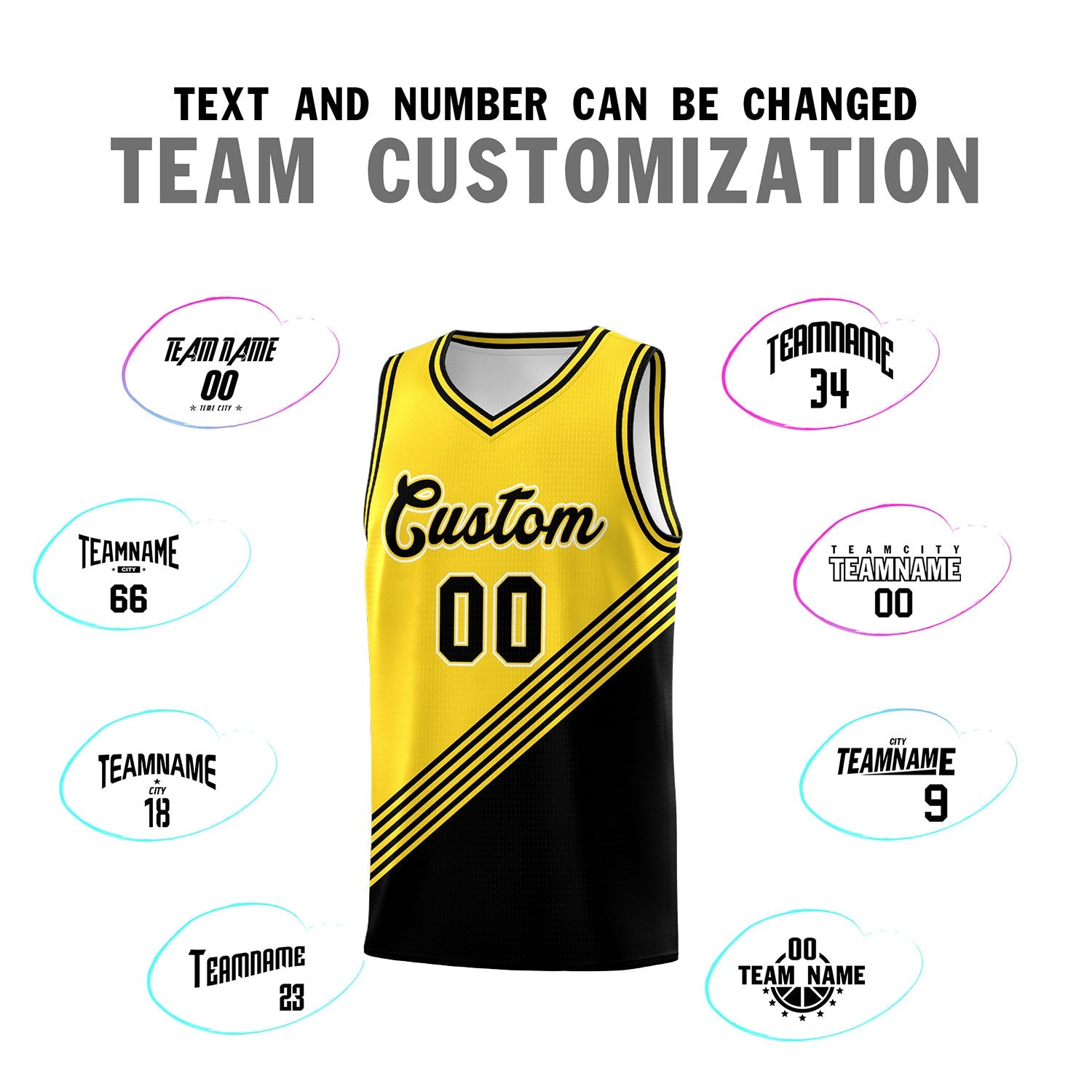 Custom Gold Black Diagonal Stripes Color Block Sets Basketball Jersey | For Men,For Youth,Sublimation Printed,Perfect for Training,Perfect for Teams | KXKSHOP