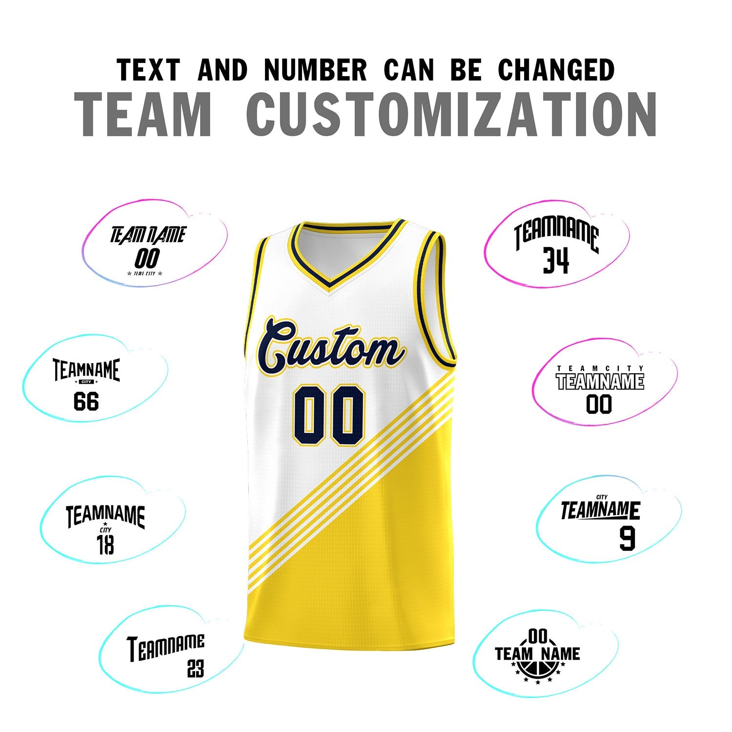 Custom White Gold Navy Diagonal Stripes Color Block Sets Basketball Jersey | For Men,For Youth,Sublimation Printed,Perfect for Training,Perfect for Teams | KXKSHOP