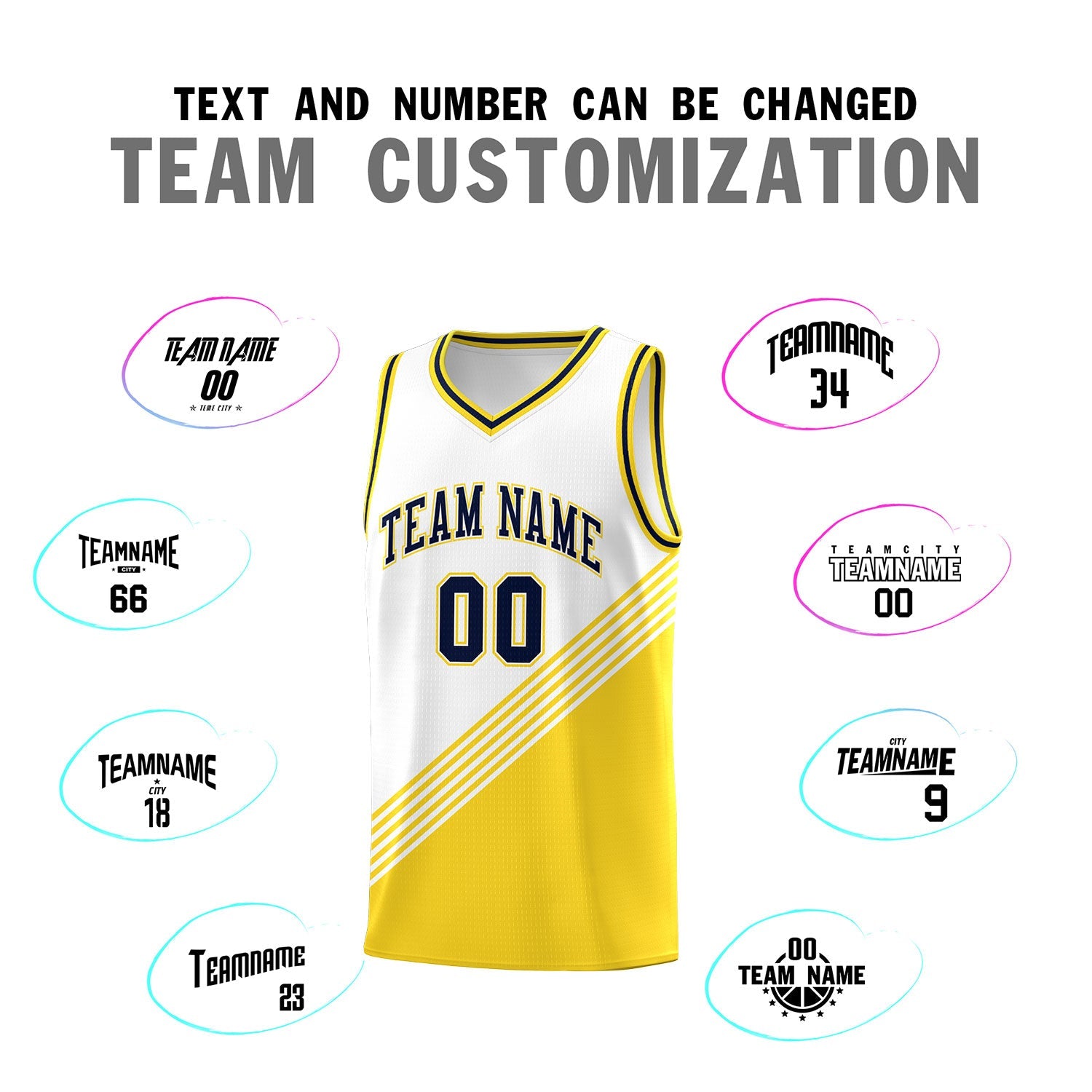 Custom White Gold Navy Diagonal Stripes Color Block Sets Basketball Jersey | For Men,For Youth,Sublimation Printed,Perfect for Training,Perfect for Teams | KXKSHOP