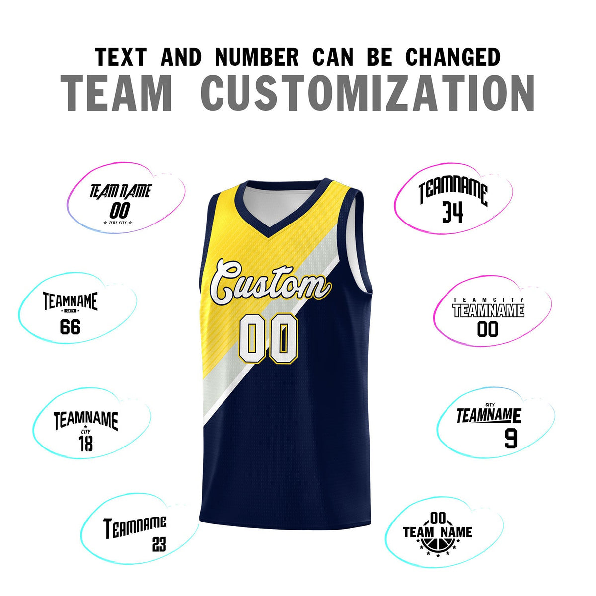 Custom Navy Gold Gray Diagonal Stripes Color Block Sets Basketball Jersey | For Men,Perfect for Teams,Perfect for Coaches,Sublimation Printed,For Kid,For Youth | KXKSHOP