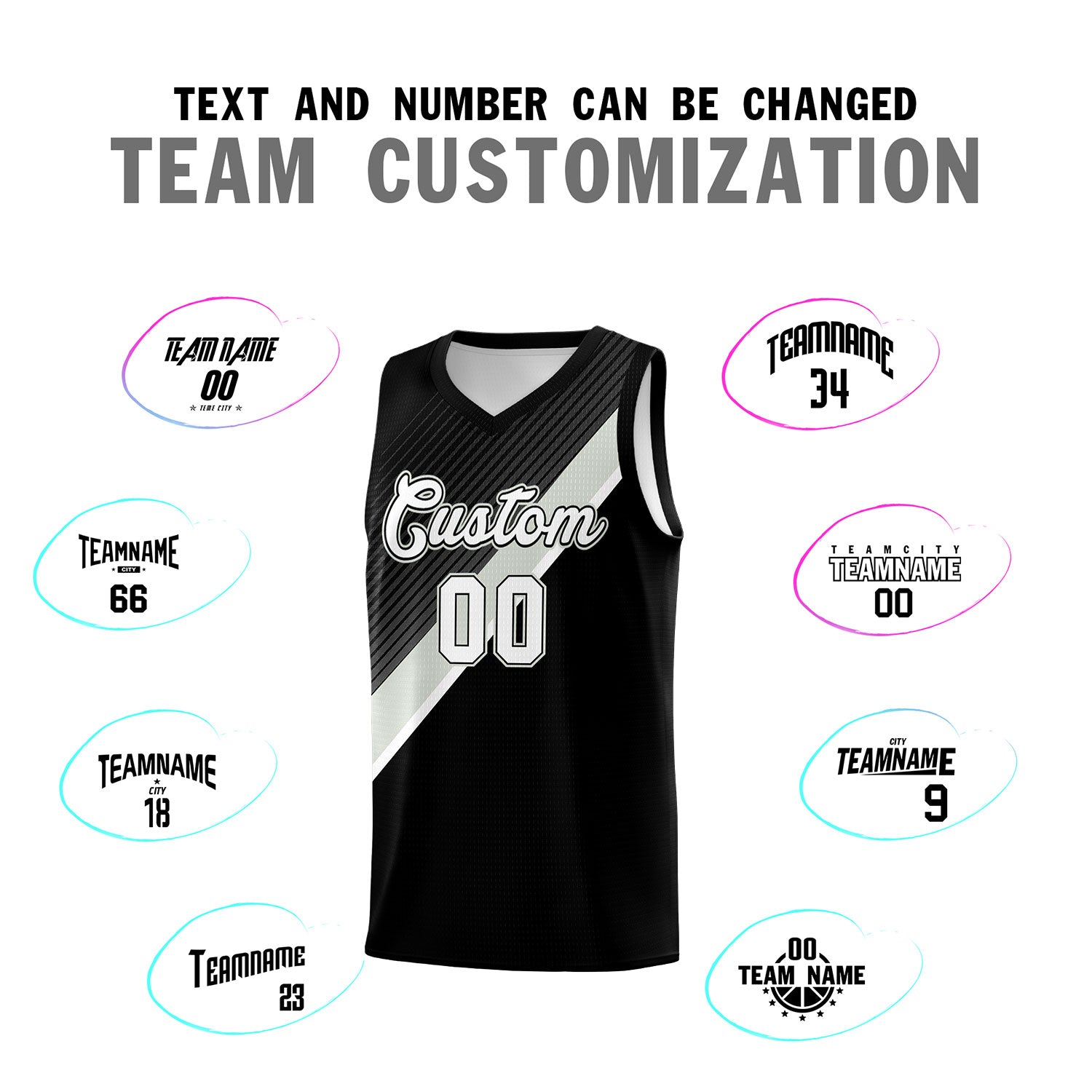Custom Black Gray White Diagonal Stripes Color Block Sets Basketball Jersey | For Men,Perfect for Teams,Perfect for Coaches,Sublimation Printed,For Kid,For Youth | KXKSHOP