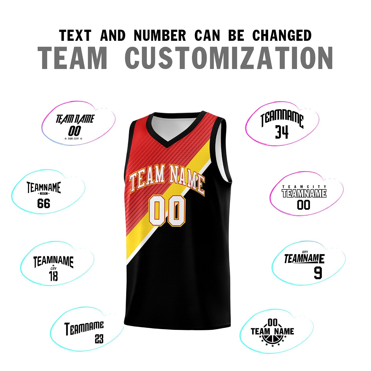 Custom Red Gold Black Diagonal Stripes Color Block Sets Basketball Jersey | For Men,Perfect for Teams,Perfect for Coaches,Sublimation Printed,For Kid,For Youth | KXKSHOP