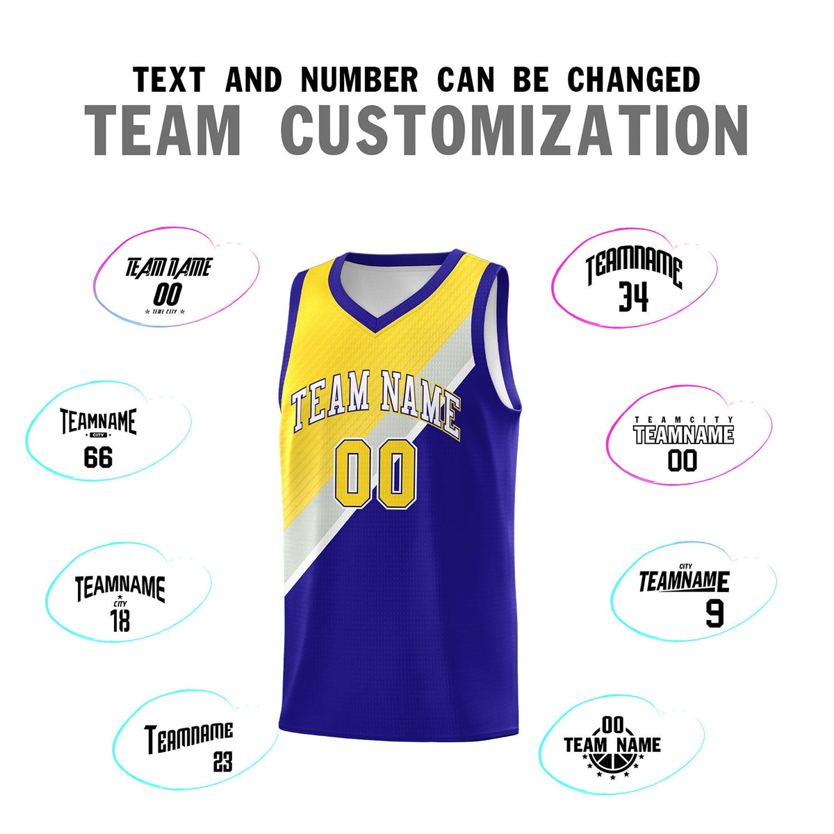 Custom Royal Gold Gray Diagonal Stripes Color Block Sets Basketball Jersey | For Men,Perfect for Teams,Perfect for Coaches,Sublimation Printed,For Kid,For Youth | KXKSHOP