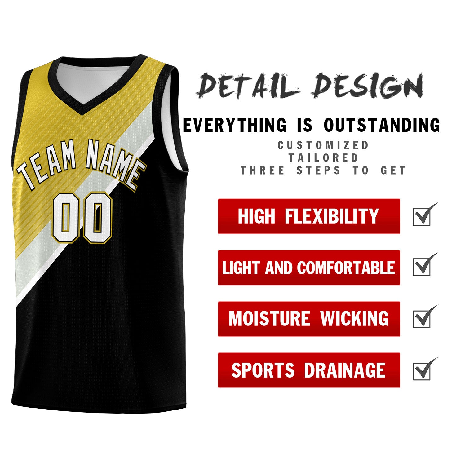 Custom Black Old Gold Gray Diagonal Stripes Color Block Sets Basketball Jersey | For Men,Perfect for Teams,Perfect for Coaches,Sublimation Printed,For Kid,For Youth | KXKSHOP