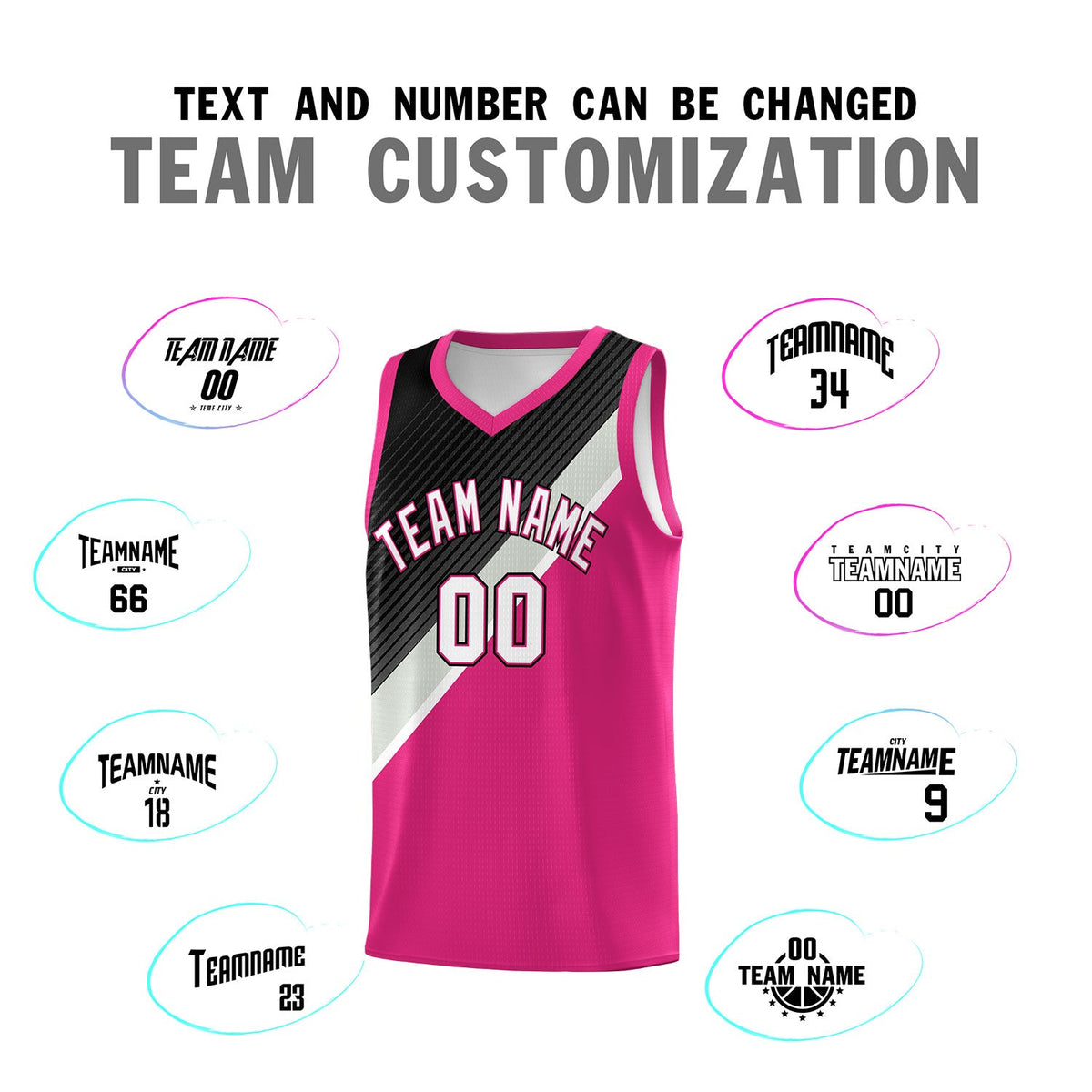 Custom Rose Red Sky Blue Black Gray Diagonal Stripes Color Block Sets Basketball Jersey | For Men,Perfect for Teams,Perfect for Coaches,Sublimation Printed,For Kid,For Youth | KXKSHOP