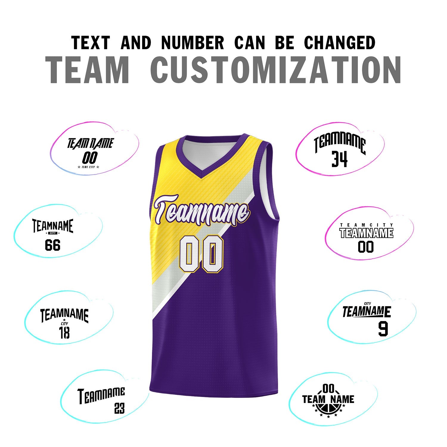 Custom Purple Gold Gray Diagonal Stripes Color Block Sets Basketball Jersey | For Men,Perfect for Teams,Perfect for Coaches,Sublimation Printed,For Kid,For Youth | KXKSHOP
