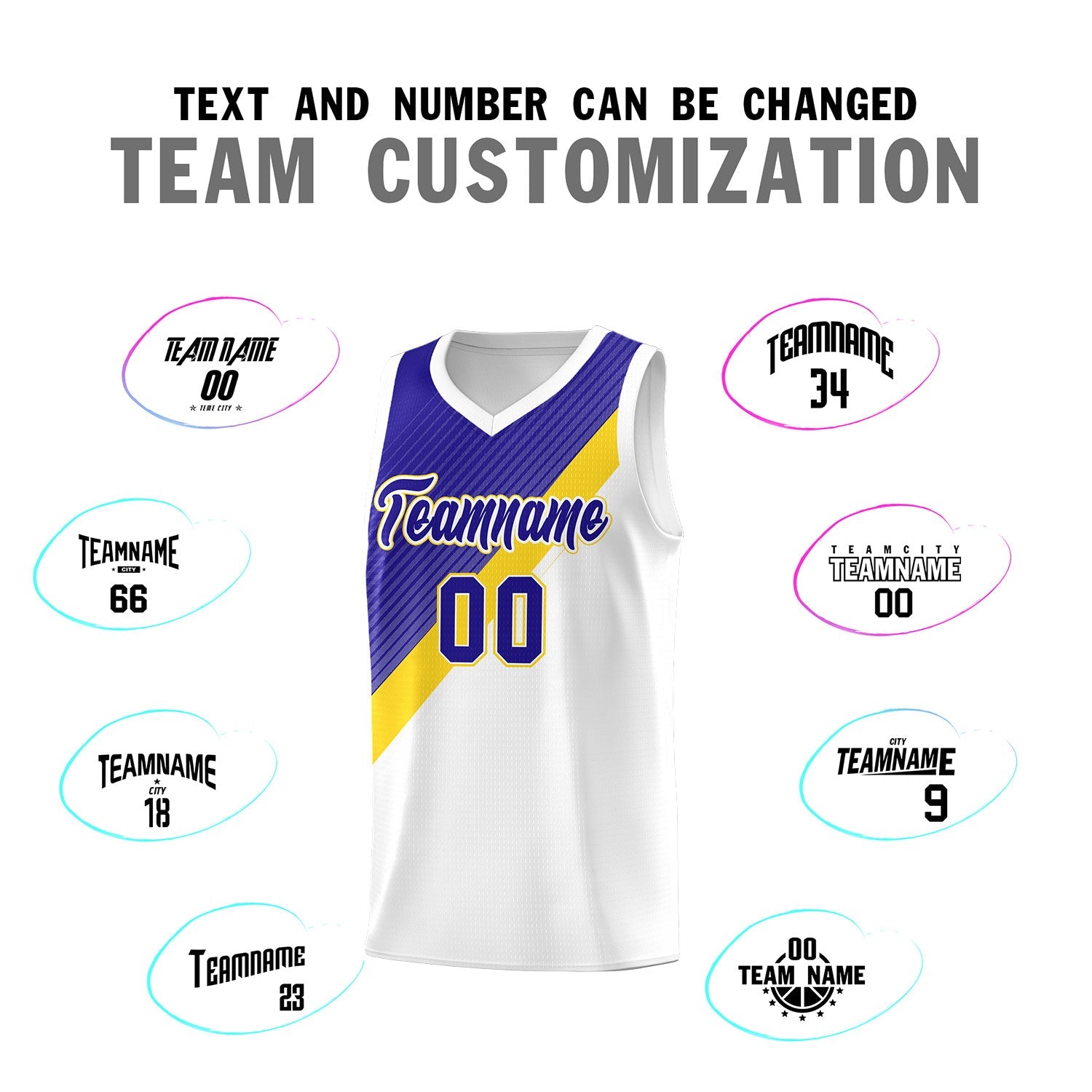 Custom White Royal Gold Diagonal Stripes Color Block Sets Basketball Jersey | For Men,Perfect for Teams,Perfect for Coaches,Sublimation Printed,For Kid,For Youth | KXKSHOP