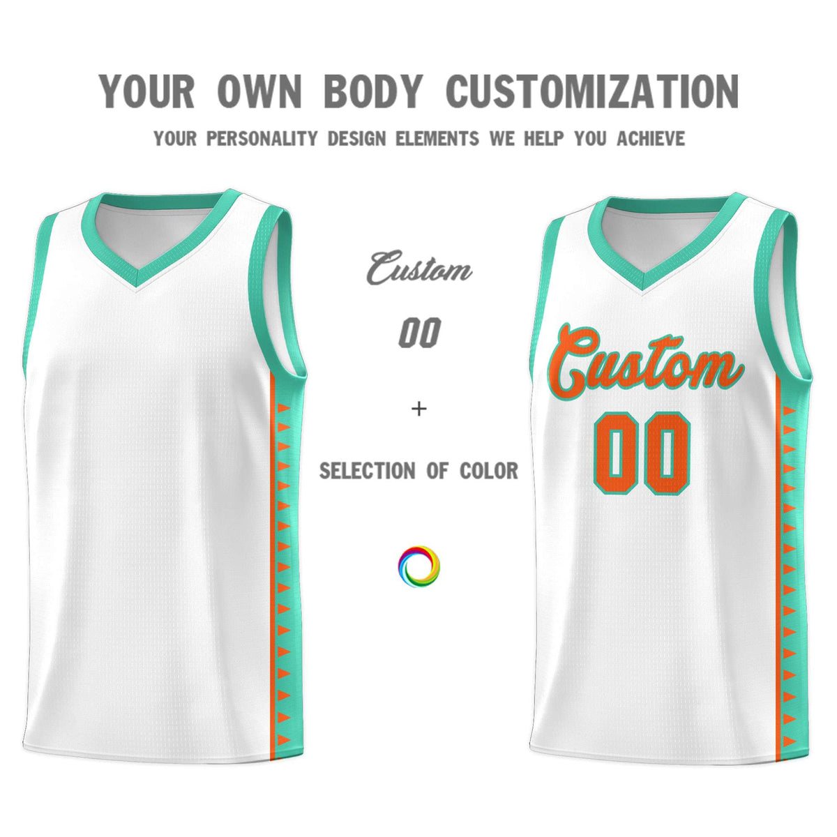 Custom White Bright Green Basketball Kits With Side Zigzag Pattern
