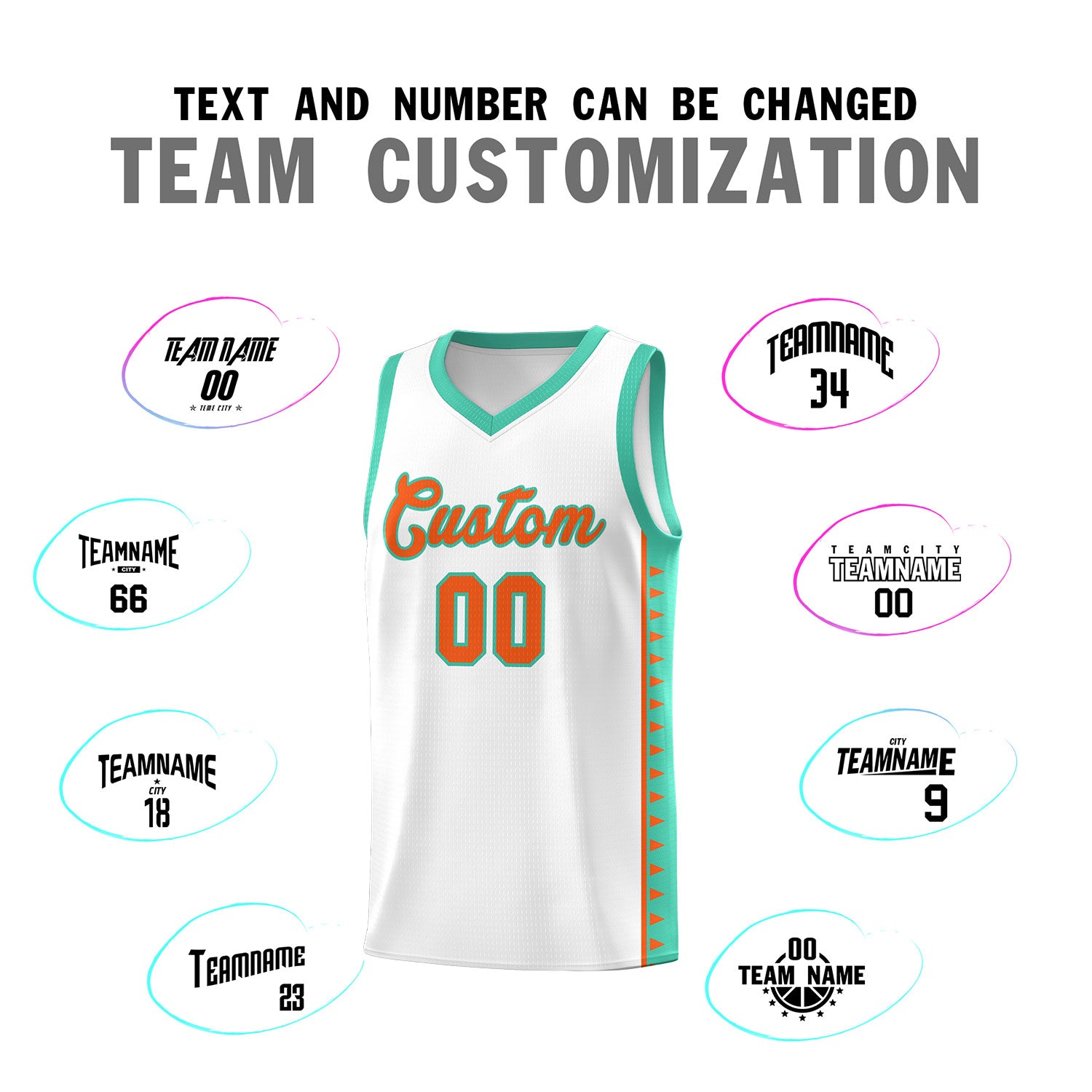 Custom White Bright Green Basketball Kits With Side Zigzag Pattern
