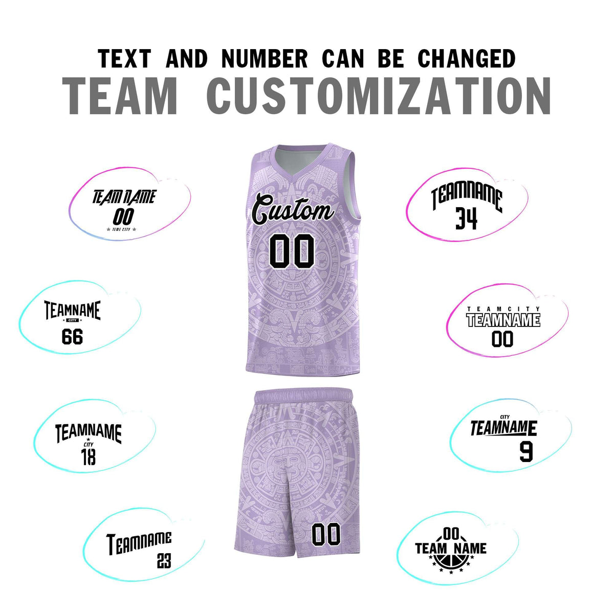 Custom Youth Basketball Jerseys White Aztec Sun Stone Personalized Uniform