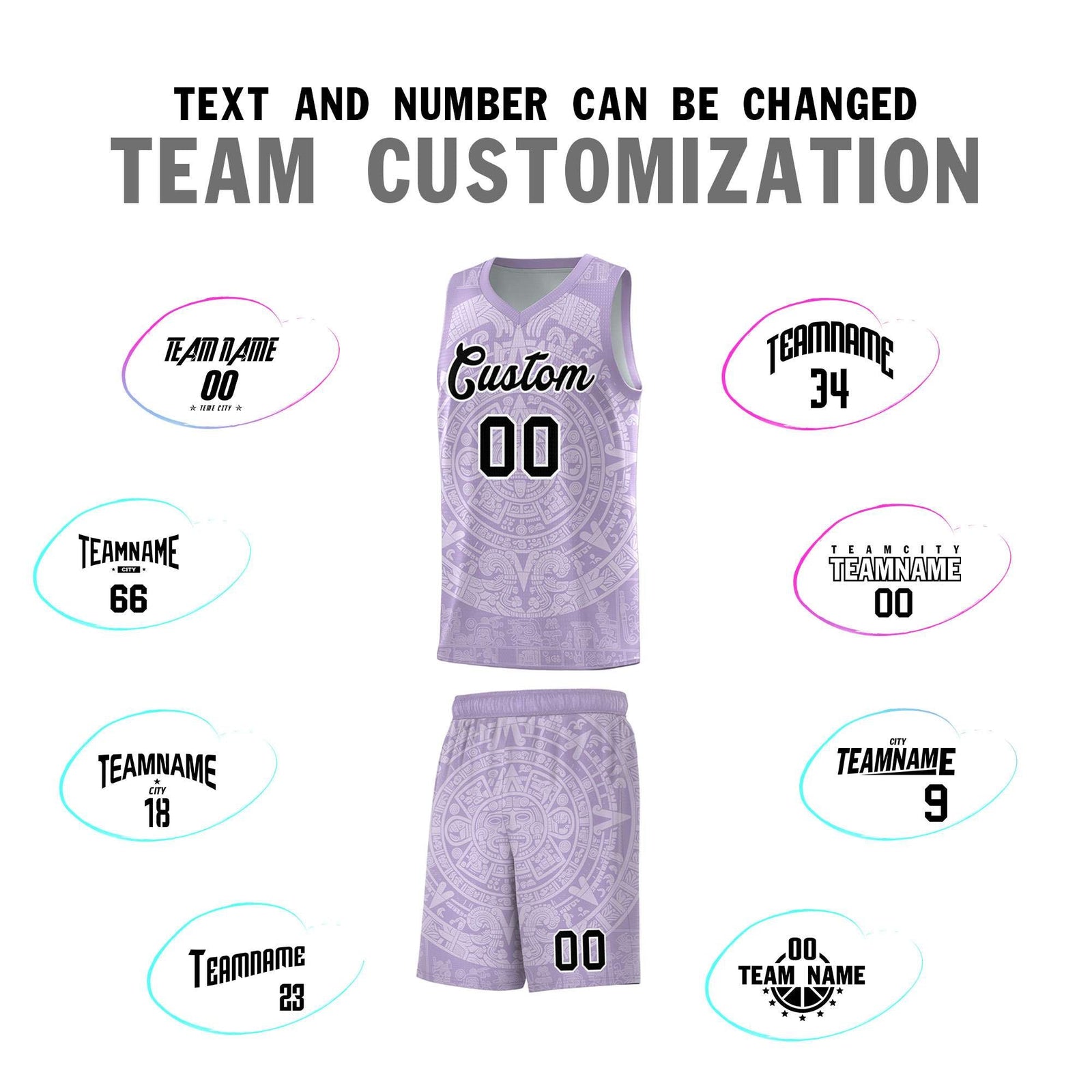 Custom Youth Basketball Jerseys White Aztec Sun Stone Personalized Uniform