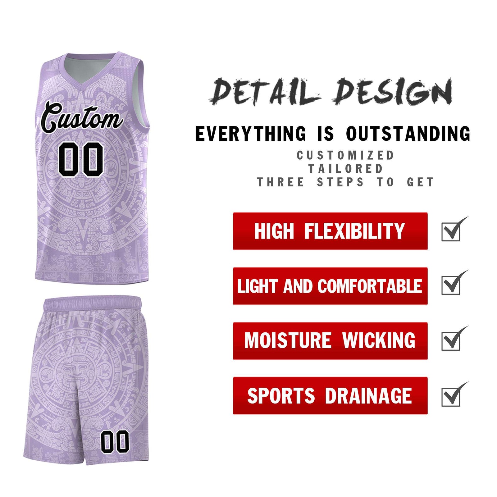 Custom Youth Basketball Jerseys White Aztec Sun Stone Personalized Uniform