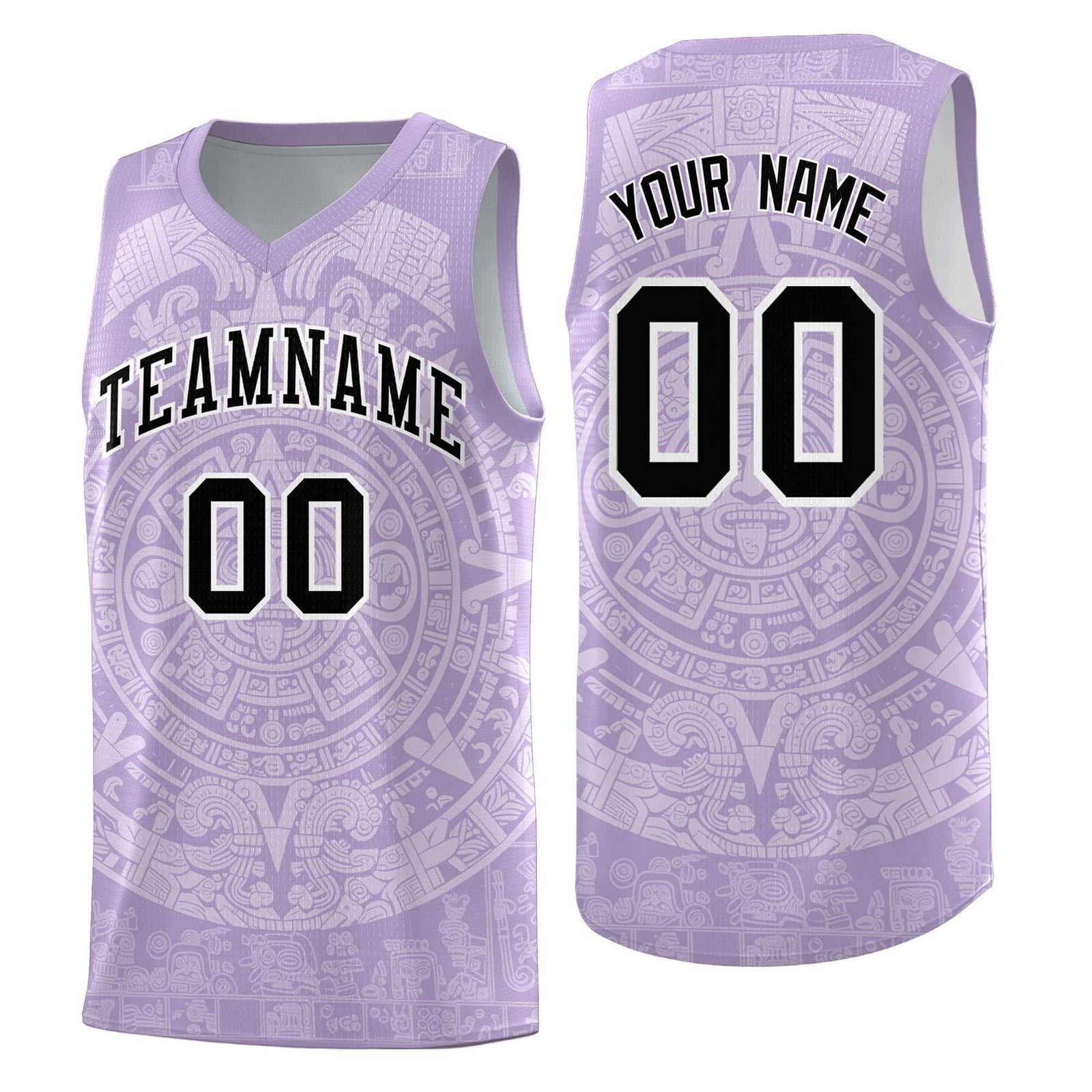 Custom Youth Basketball Jerseys White Aztec Sun Stone Personalized Uniform