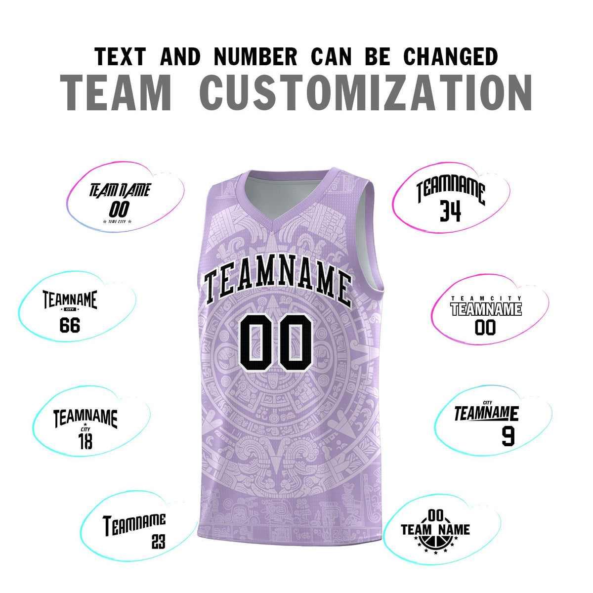 Custom Youth Basketball Jerseys White Aztec Sun Stone Personalized Uniform