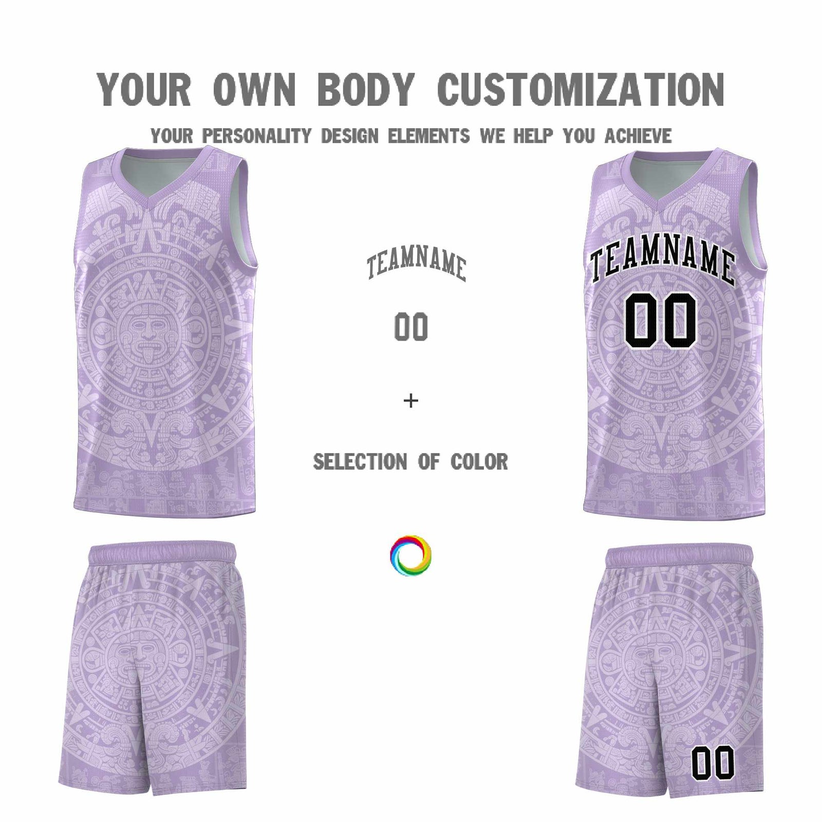Custom Youth Basketball Jerseys White Aztec Sun Stone Personalized Uniform