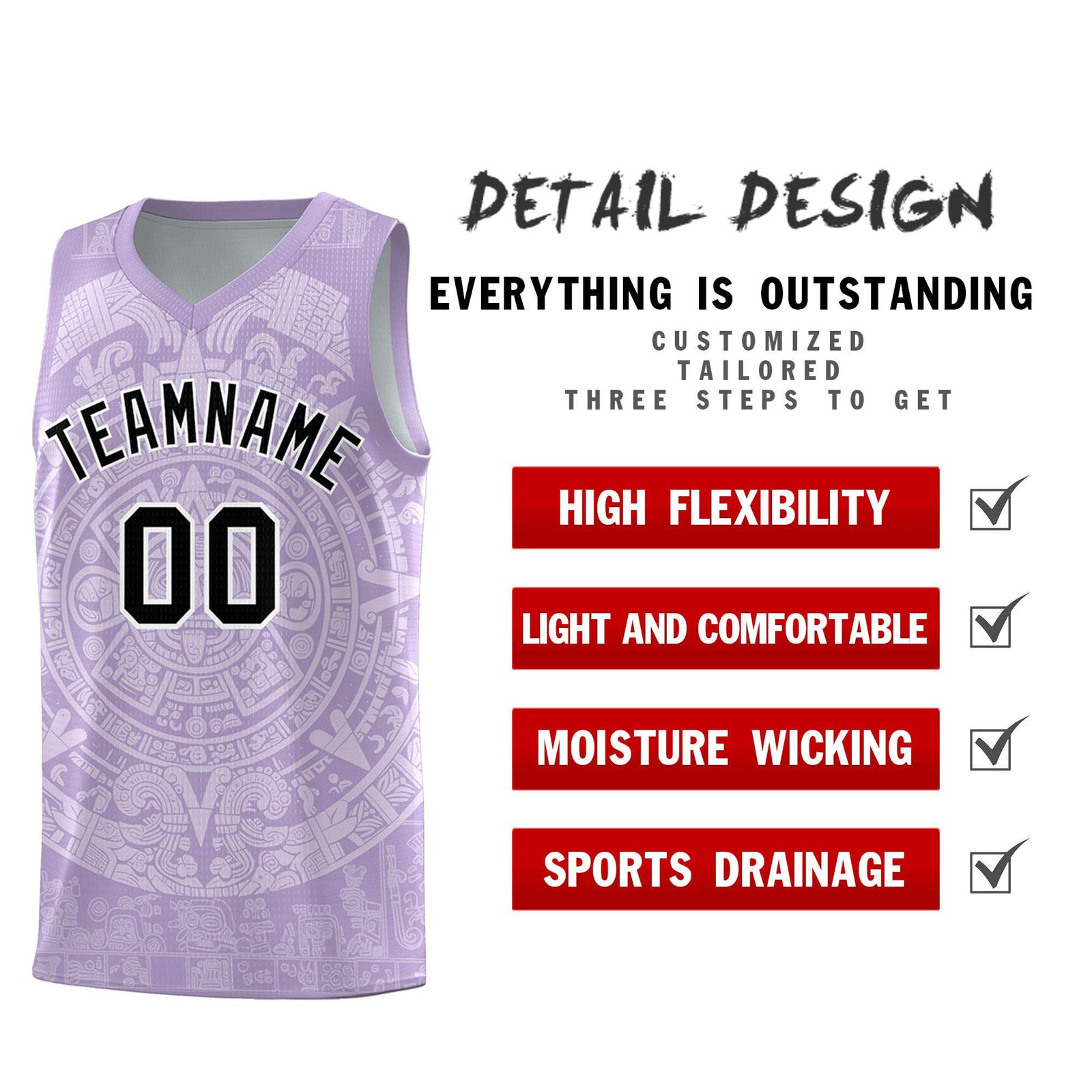 Custom Youth Basketball Jerseys White Aztec Sun Stone Personalized Uniform