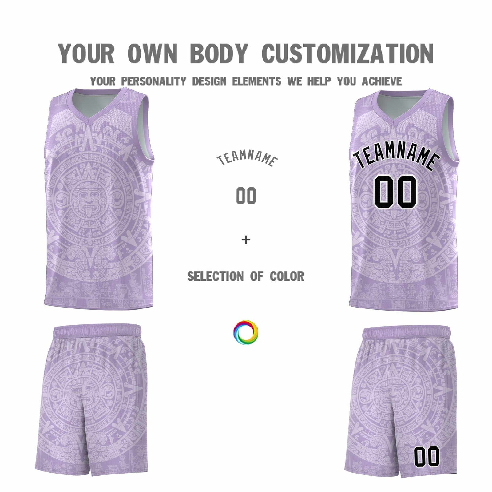 Custom Youth Basketball Jerseys White Aztec Sun Stone Personalized Uniform
