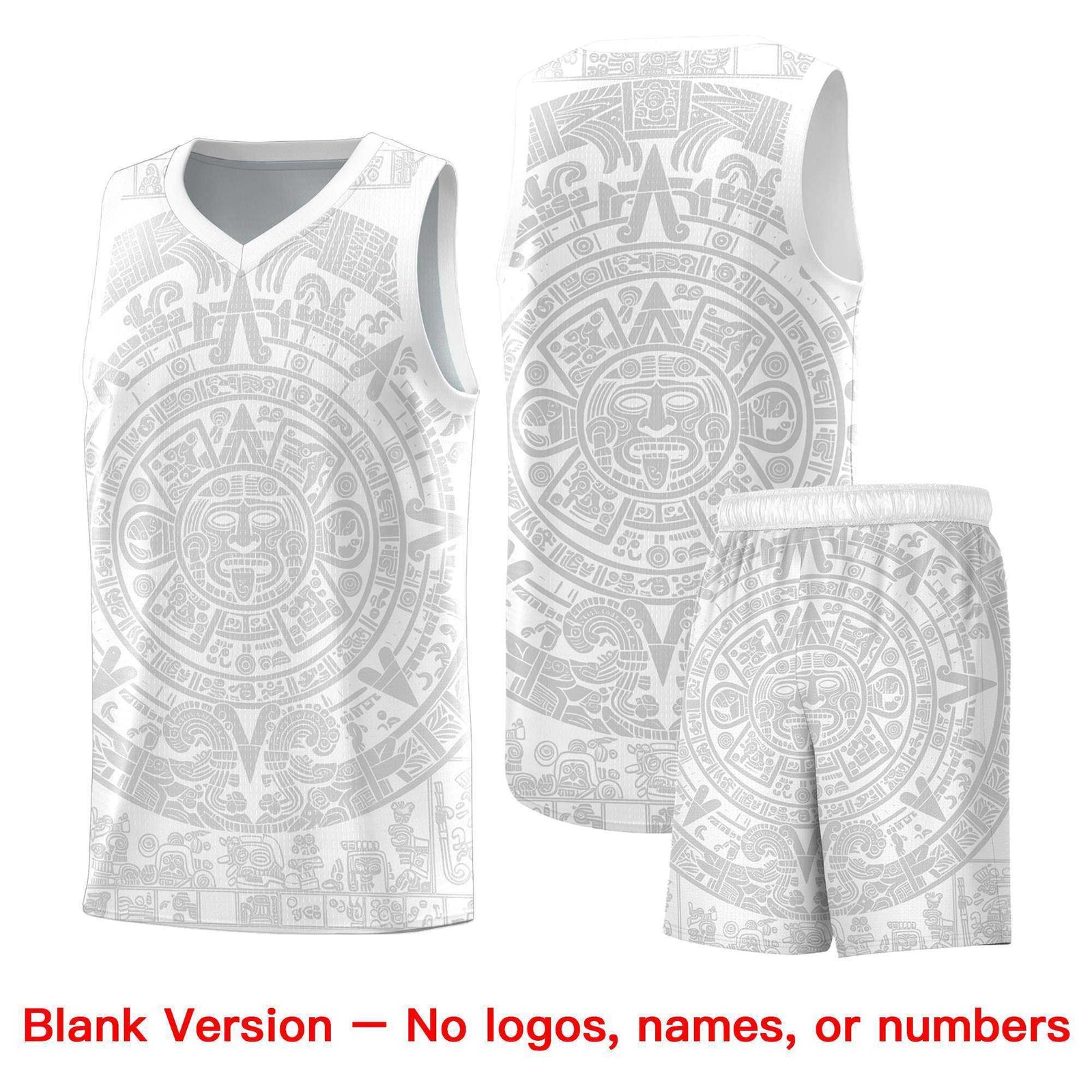 Custom Youth Basketball Jerseys Gray Aztec Sun Stone Personalized Uniform