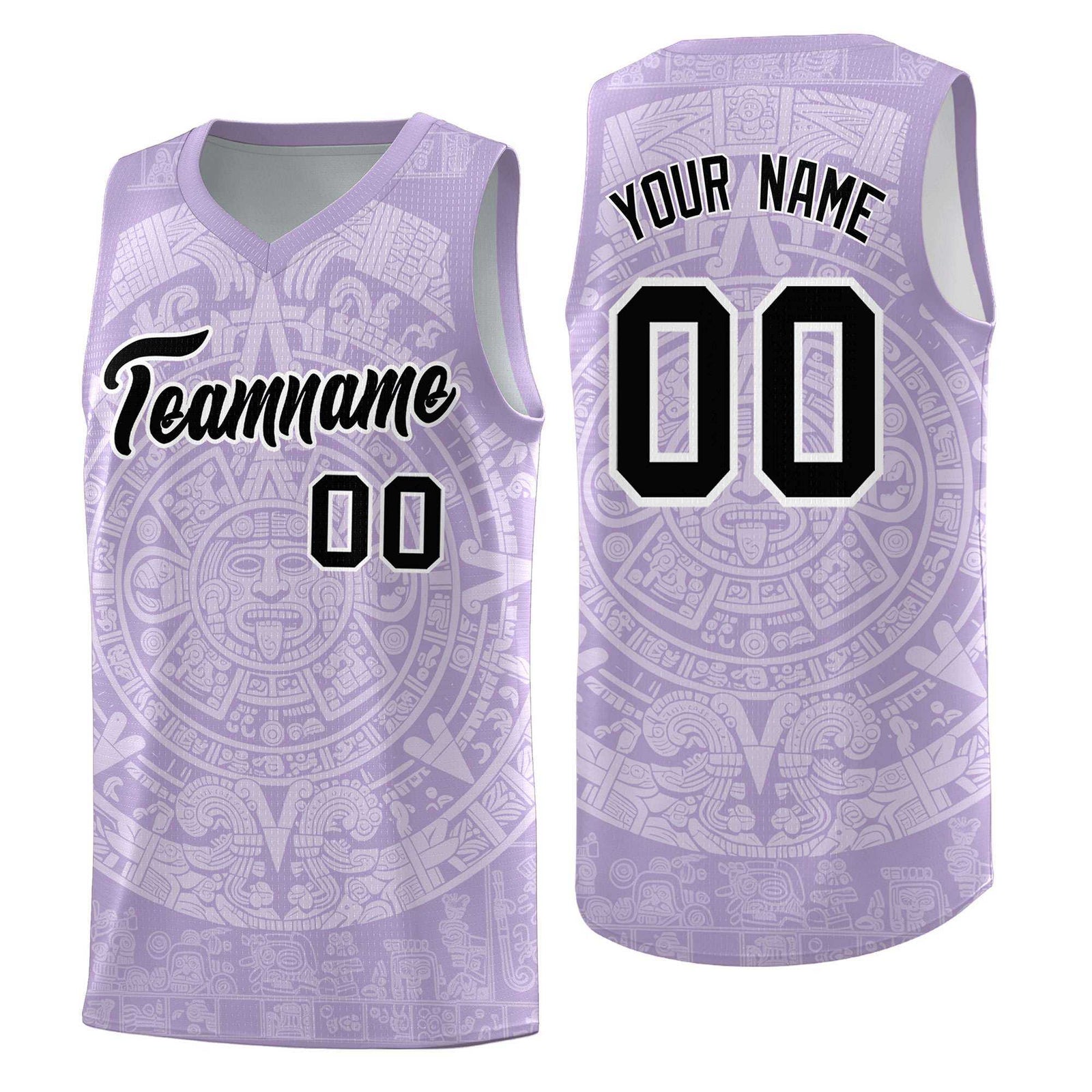 Custom Youth Basketball Jerseys White Aztec Sun Stone Personalized Uniform