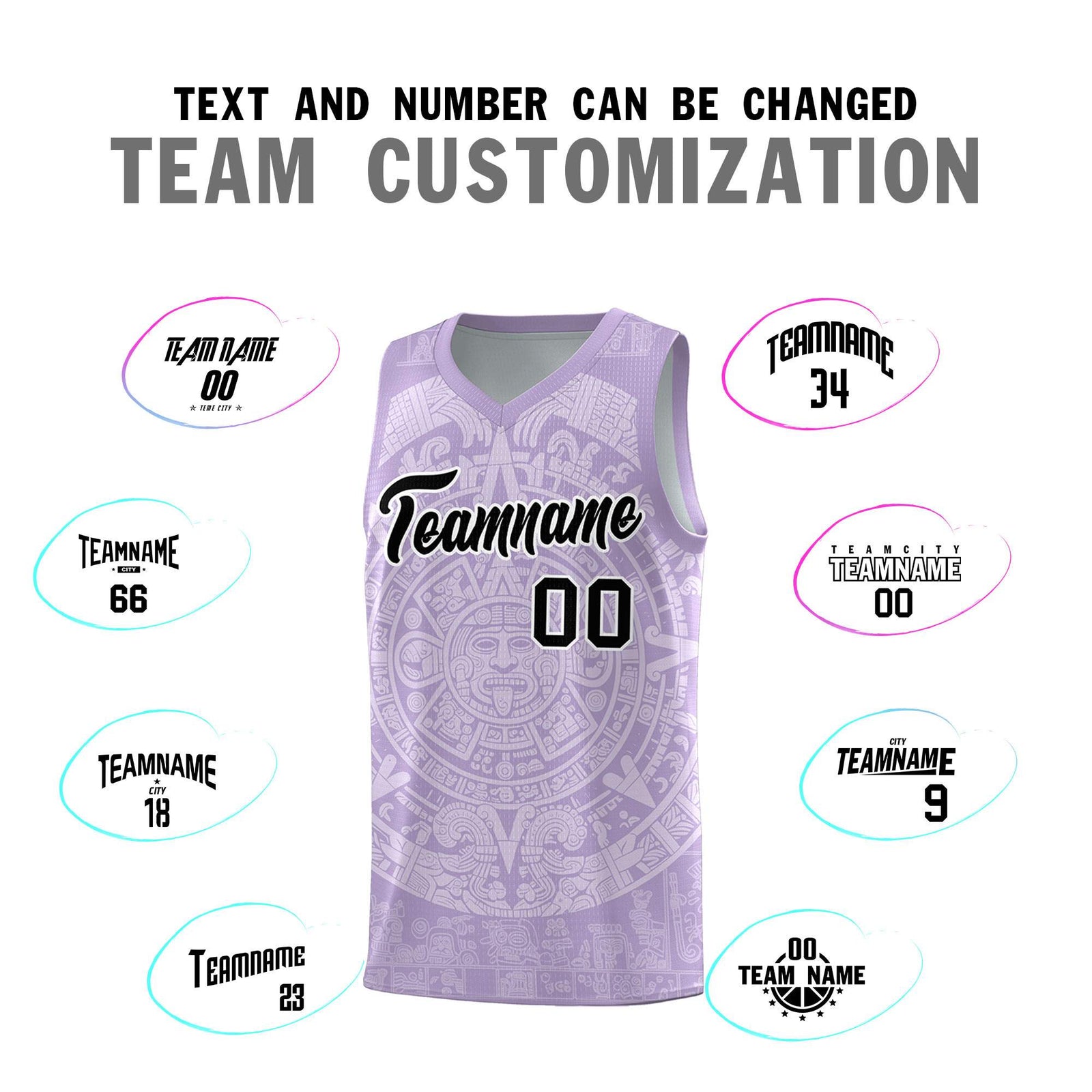 Custom Youth Basketball Jerseys White Aztec Sun Stone Personalized Uniform
