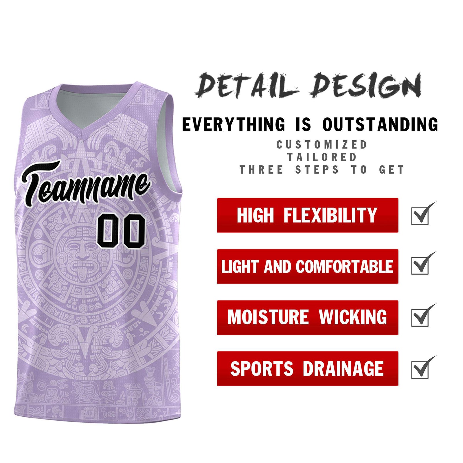 Custom Youth Basketball Jerseys White Aztec Sun Stone Personalized Uniform