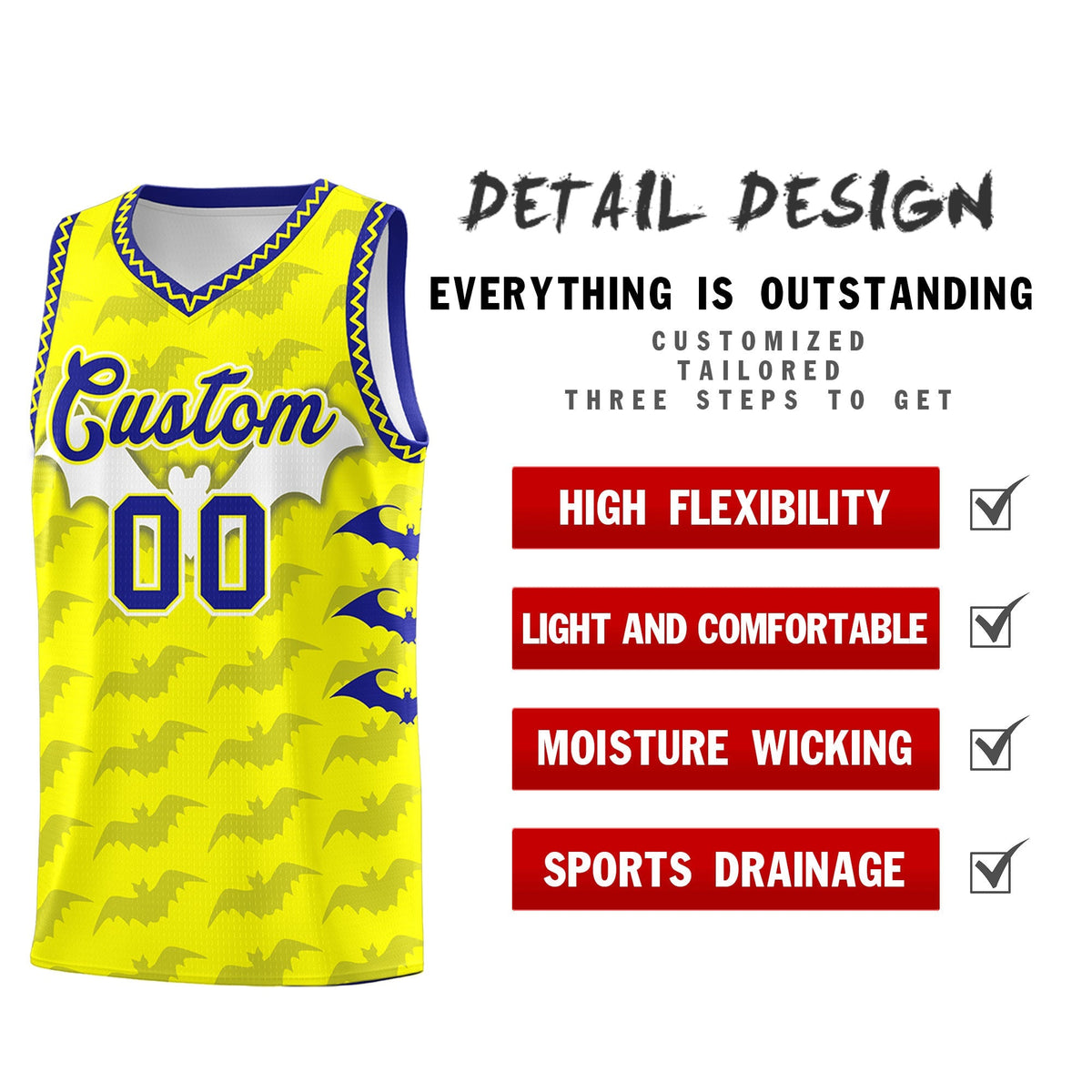 Custom Fluorescent Yellow Bat Pattern Halloween Basketball Jersey | For Men,For Kid,For Youth,Sublimation Printed,Perfect for Training,Perfect for Parties,Add Name and Numbern | KXKSHOP