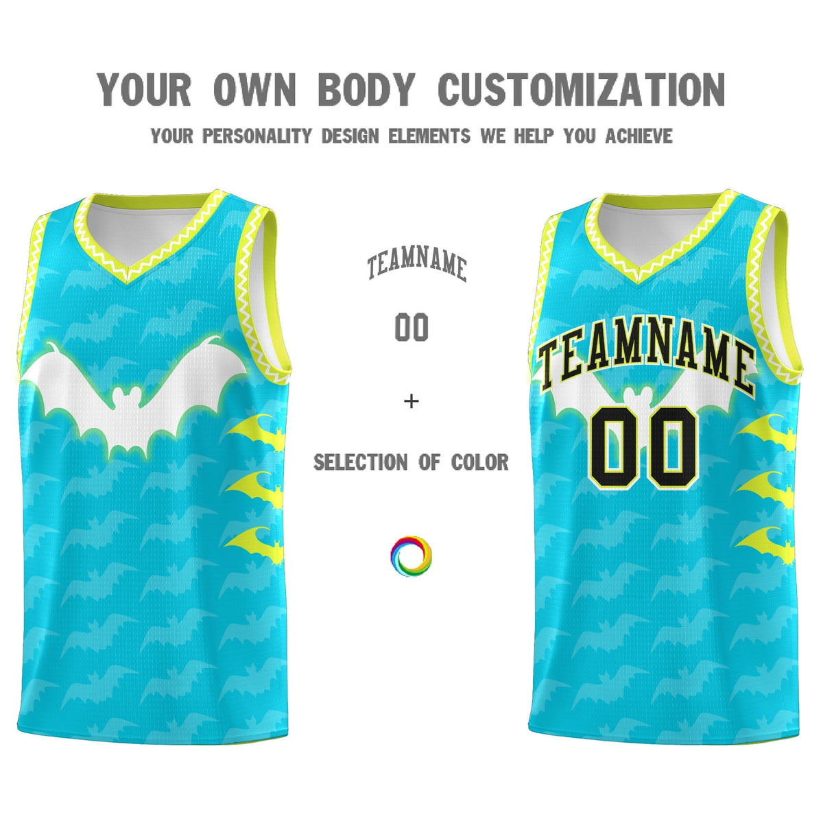 Custom Sky Blue White Bat Pattern Halloween Basketball Jersey | For Men,For Kid,For Youth,Sublimation Printed,Perfect for Training,Perfect for Parties,Add Name and Numbern | KXKSHOP