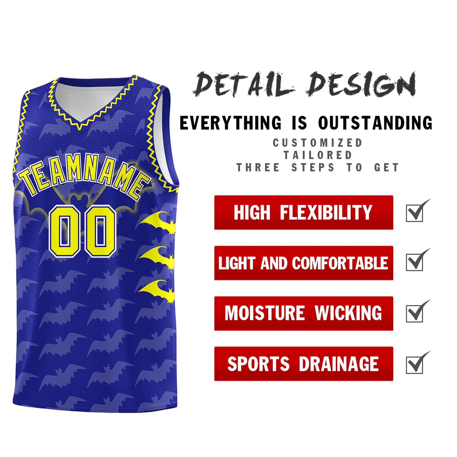Custom Royal Fluorescent Yellow Bat Pattern Halloween Basketball Jersey | For Men,For Kid,For Youth,Sublimation Printed,Perfect for Training,Perfect for Parties,Add Name and Numbern | KXKSHOP